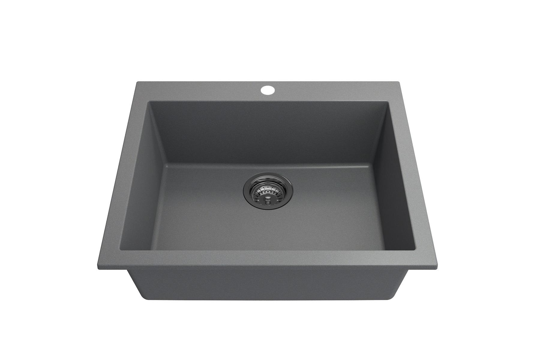 Campino 24'' L Single Bowl Granite Kitchen Sink