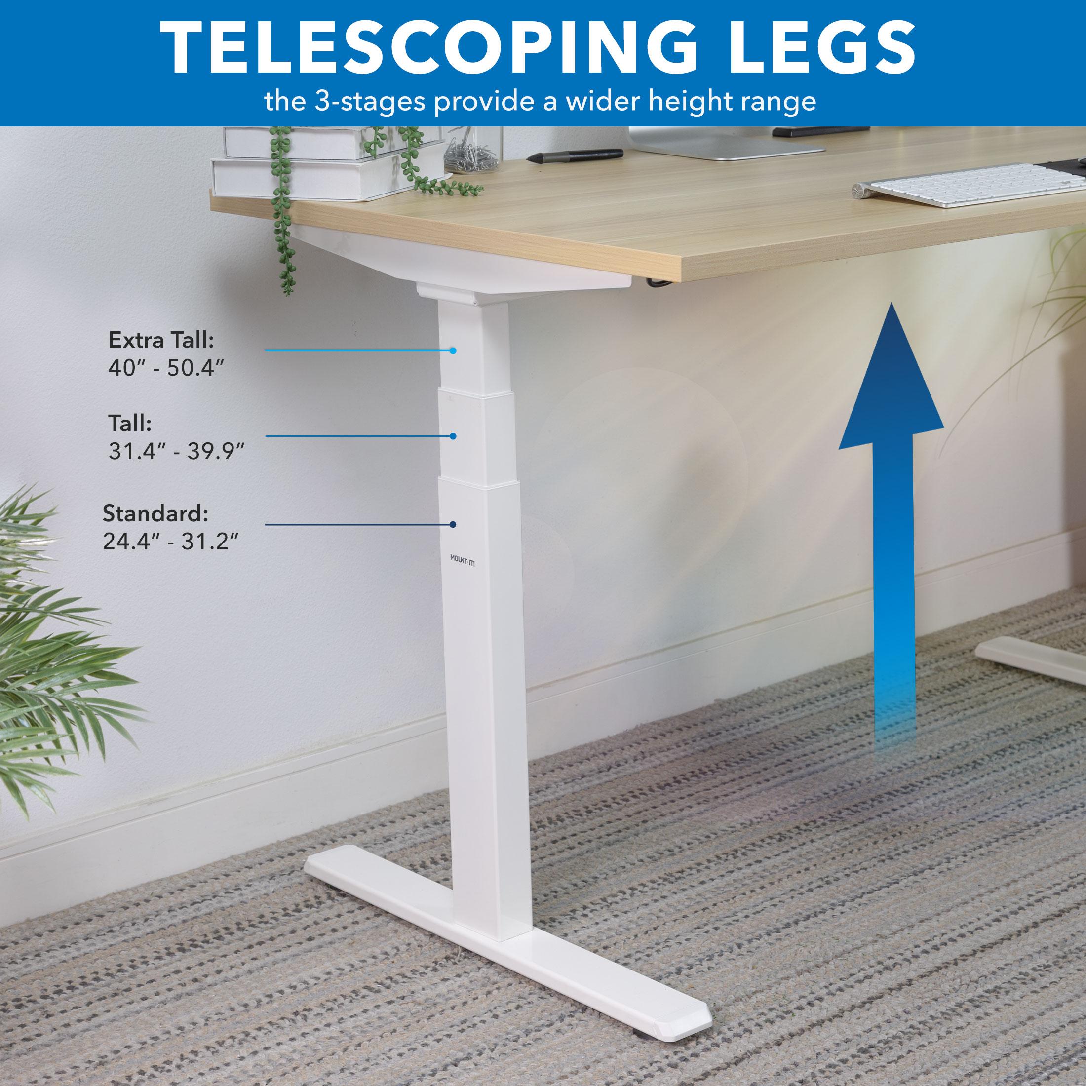 Mount It Dual-Motor, 3-Stage Electric Standing Desk Frame