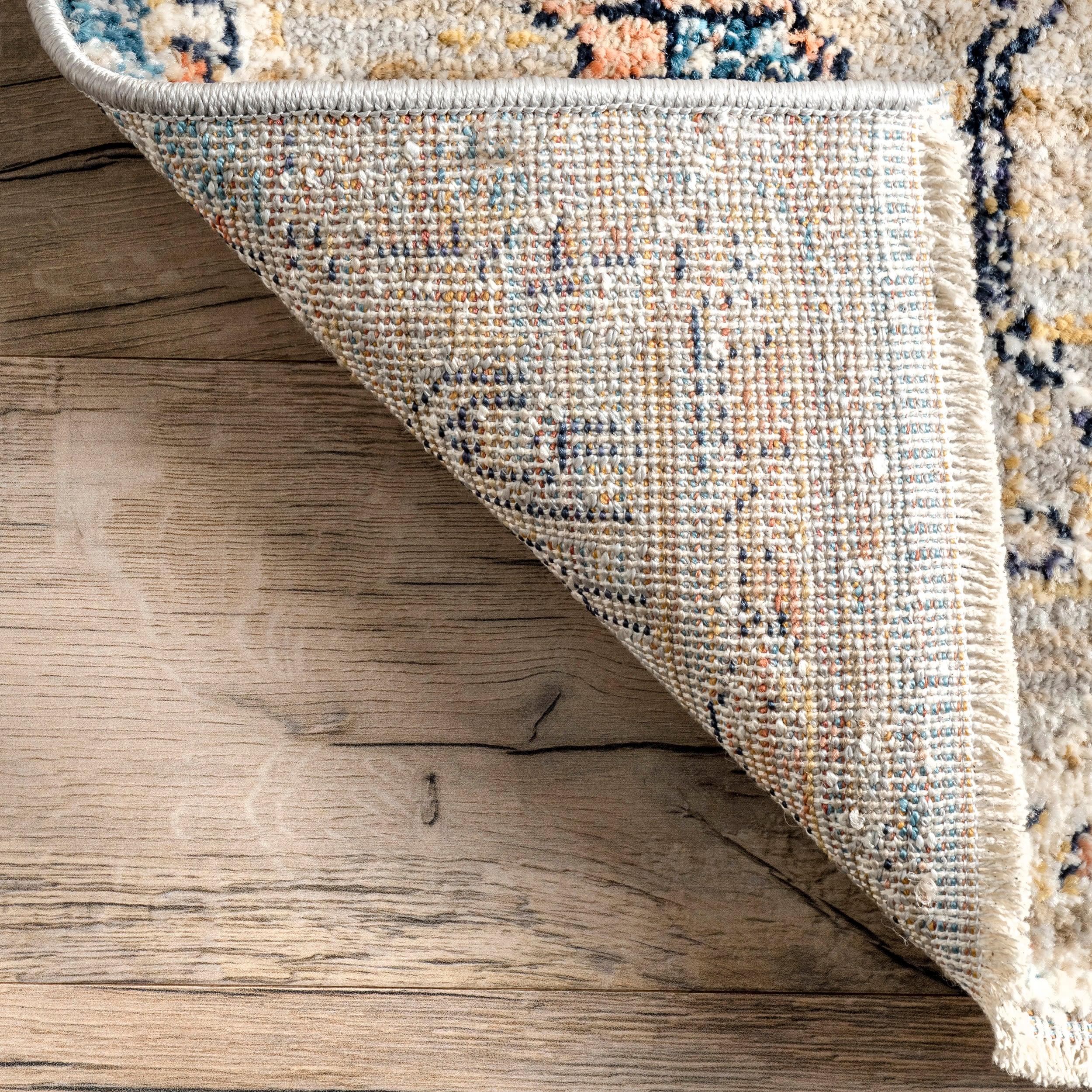 Nuloom Marley Medallion 7x9 Indoor Area Rug for Living Room Bedroom Dining Room Kitchen, Beige/Ivory