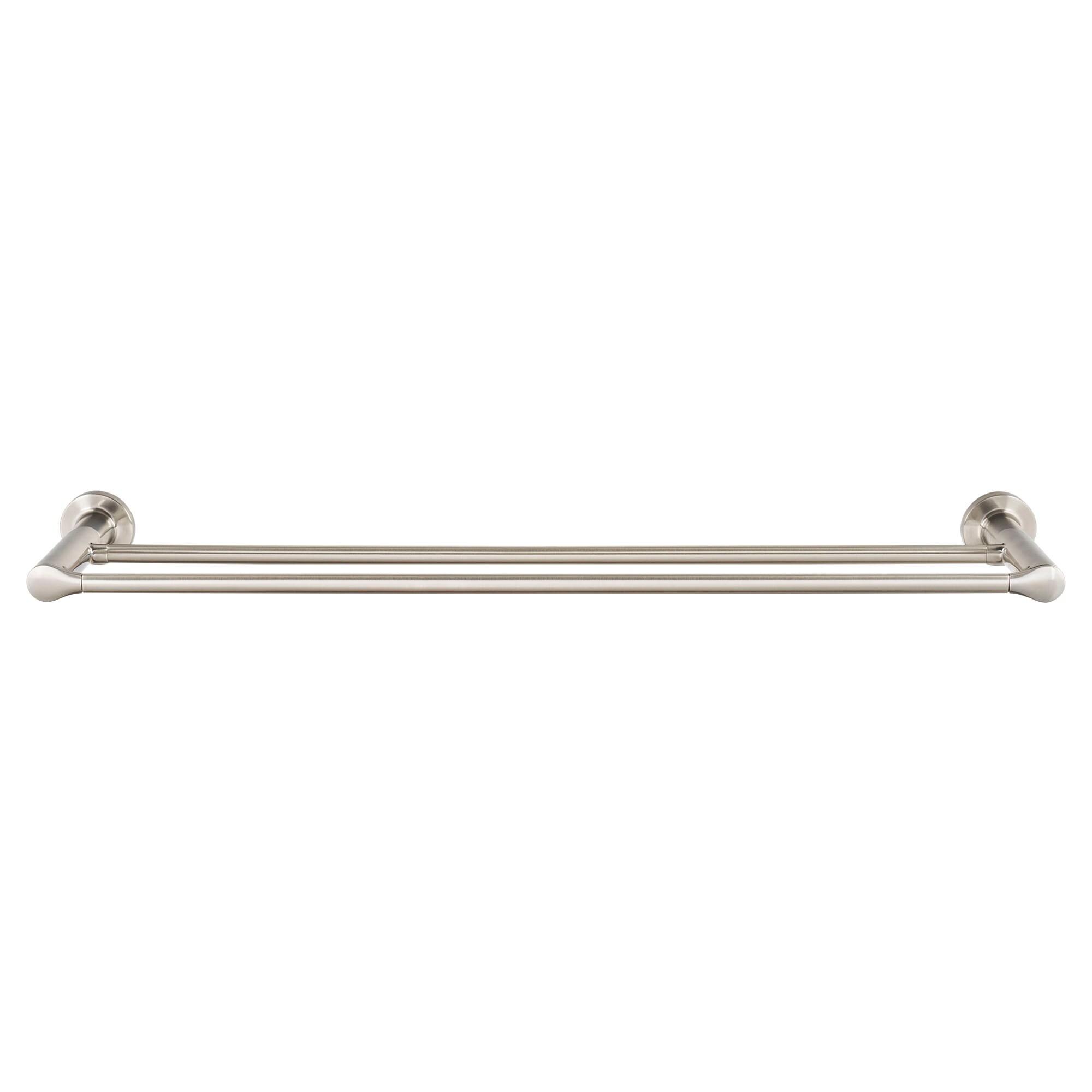 Brushed Nickel 24-Inch Double Wall-Mounted Towel Bar