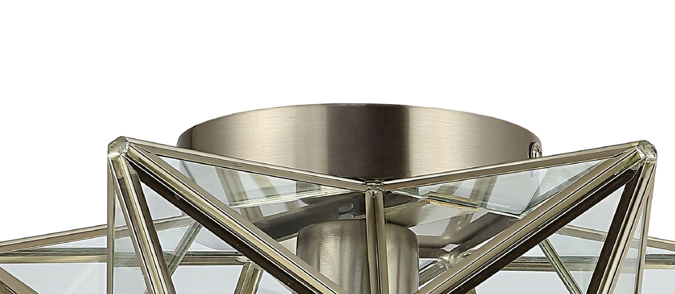 Stella 12" Moravian Star Metal/Glass LED Flush Mount, Nickel