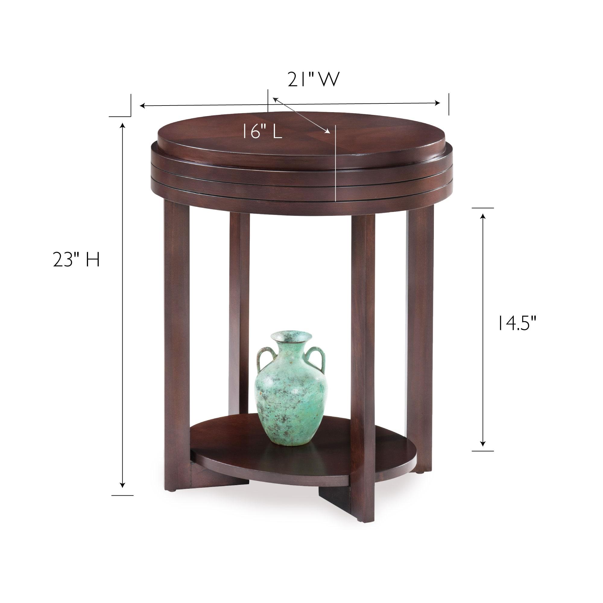 Leick Favorite Finds Oval Wood End Table in Chocolate Cherry