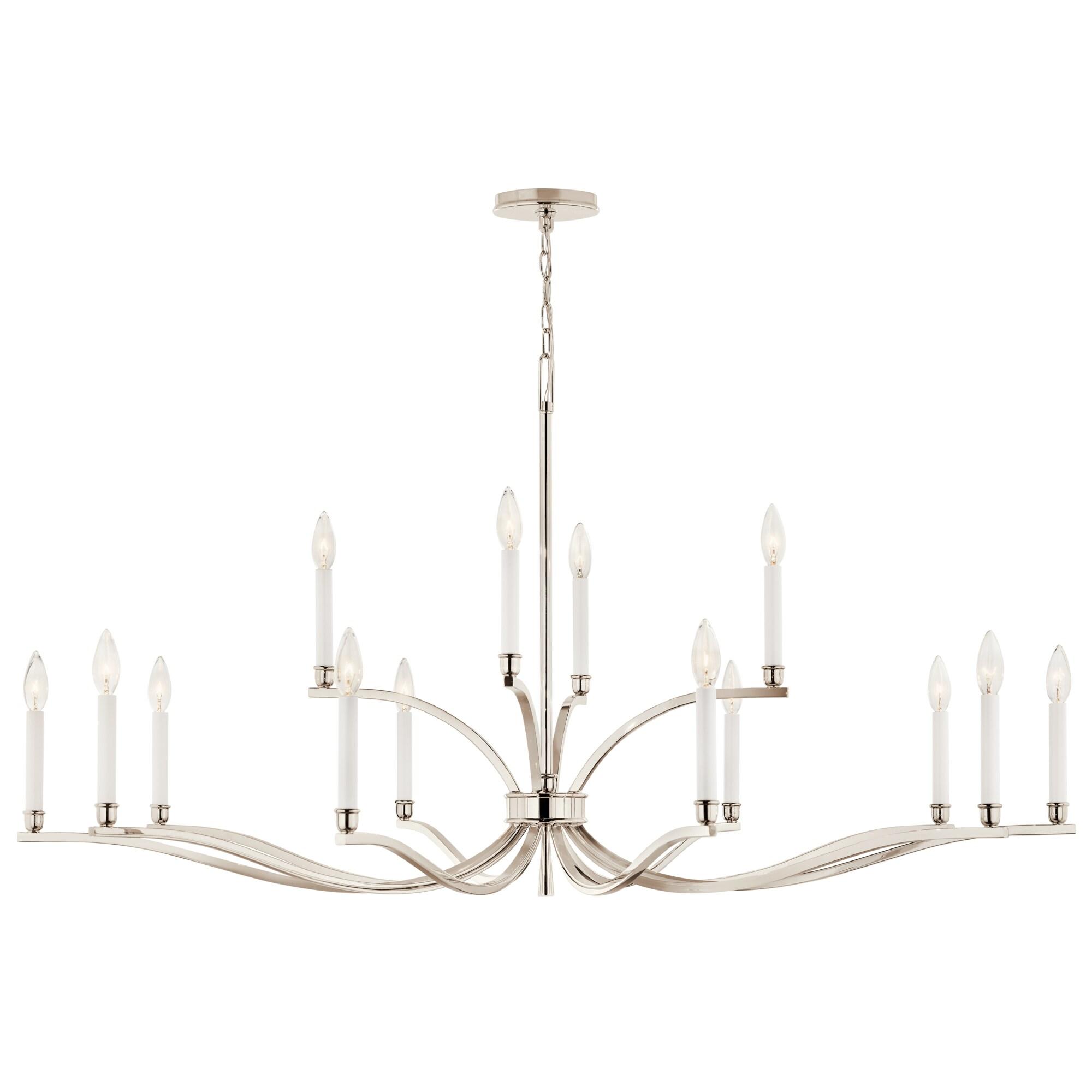 Kichler 52698 Malene 14 Light 53" Wide Taper Candle Style Chandelier - Nickel