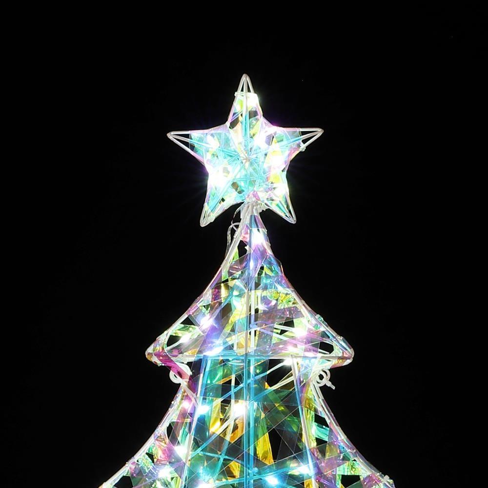 LuxenHome Lighted Christmas Tree Indoor and Outdoor Holiday Decoration Multicolored