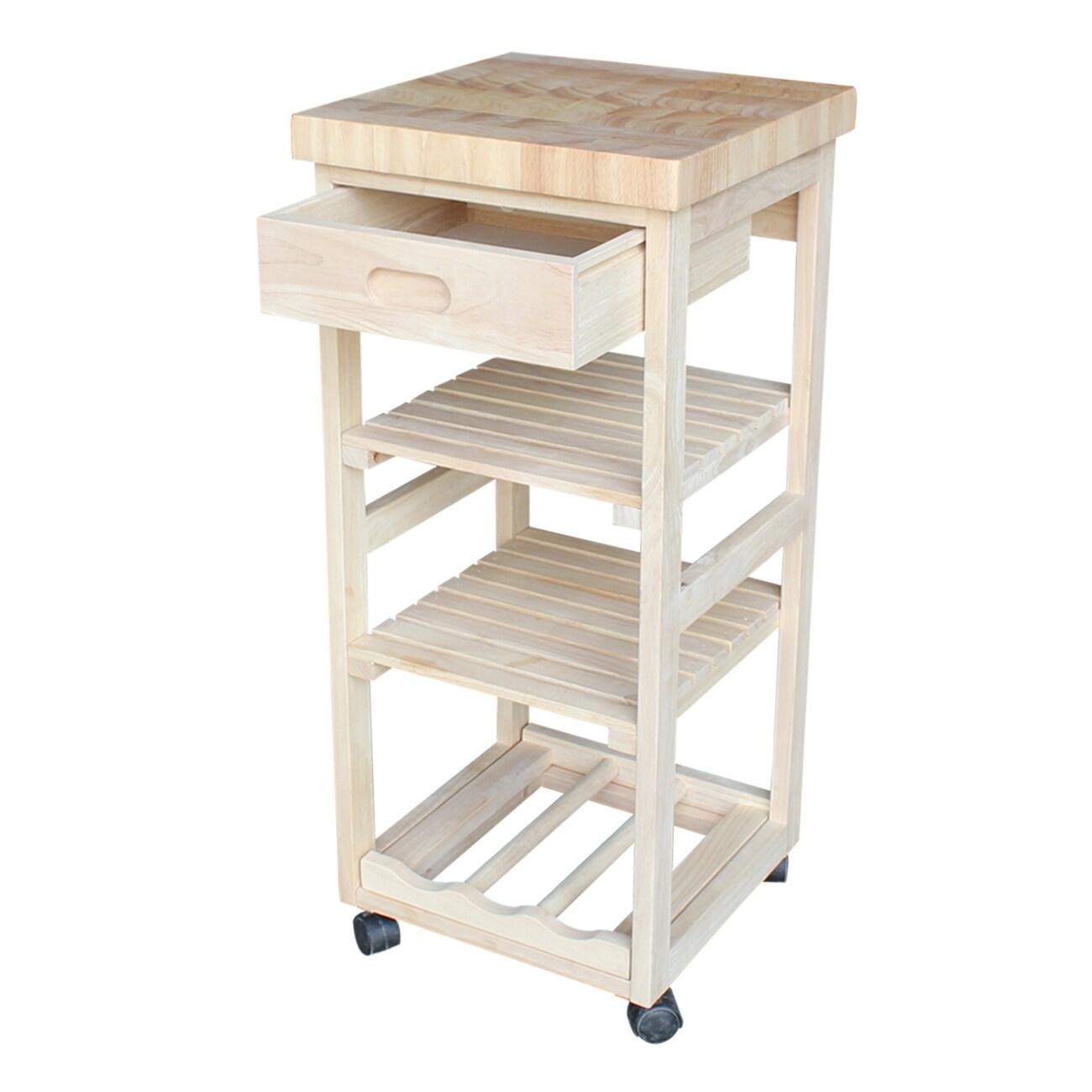 Ashley Kitchen Trolley - Unfinished - International Concepts