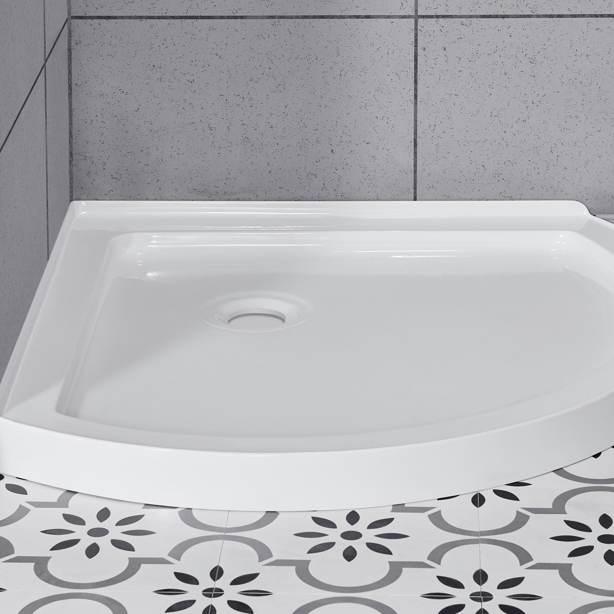 OVE Decors Breeze 35 in. Round Shower Kit w/ Frosted, Base