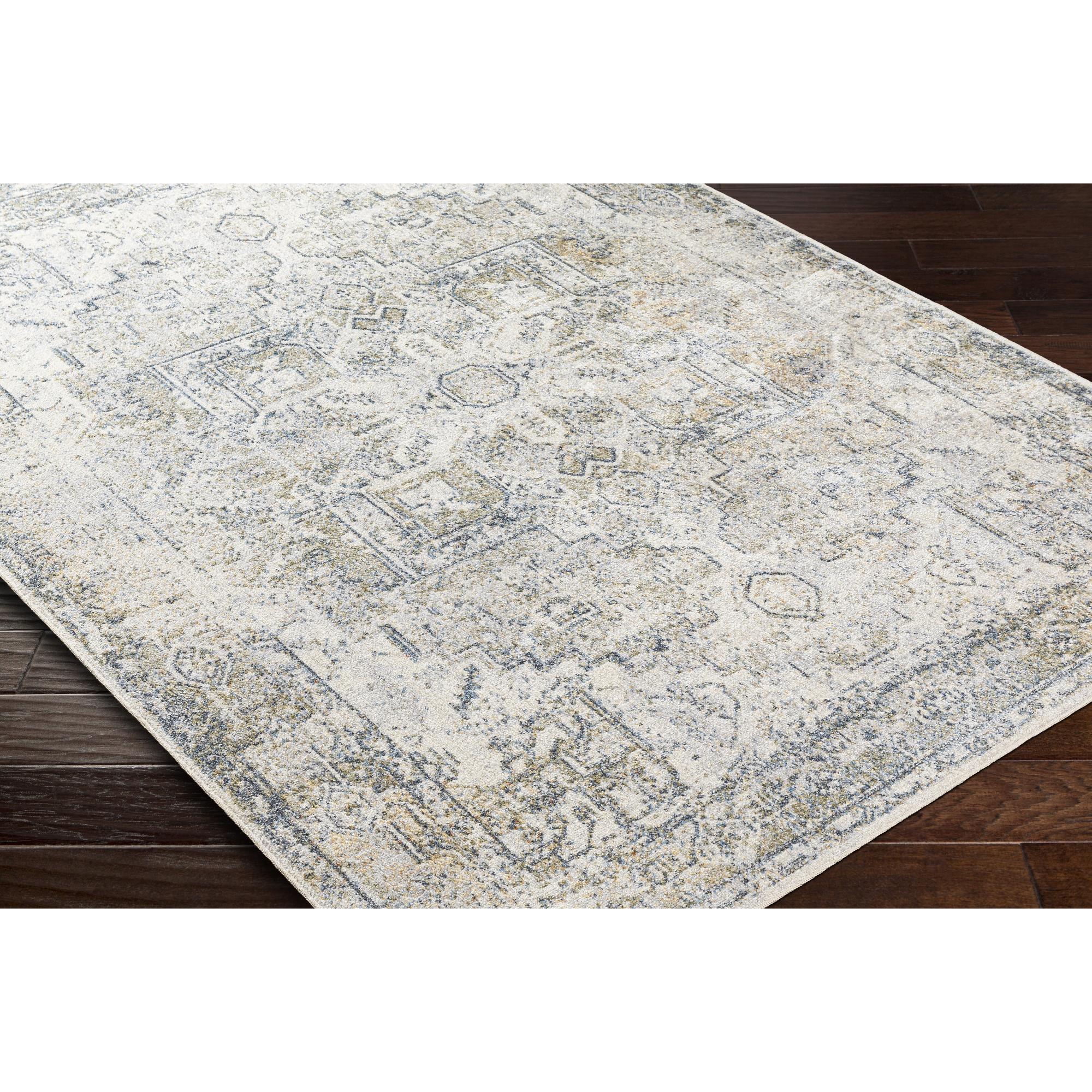Medallion Design Performance Beige Machine Washable Area Rug