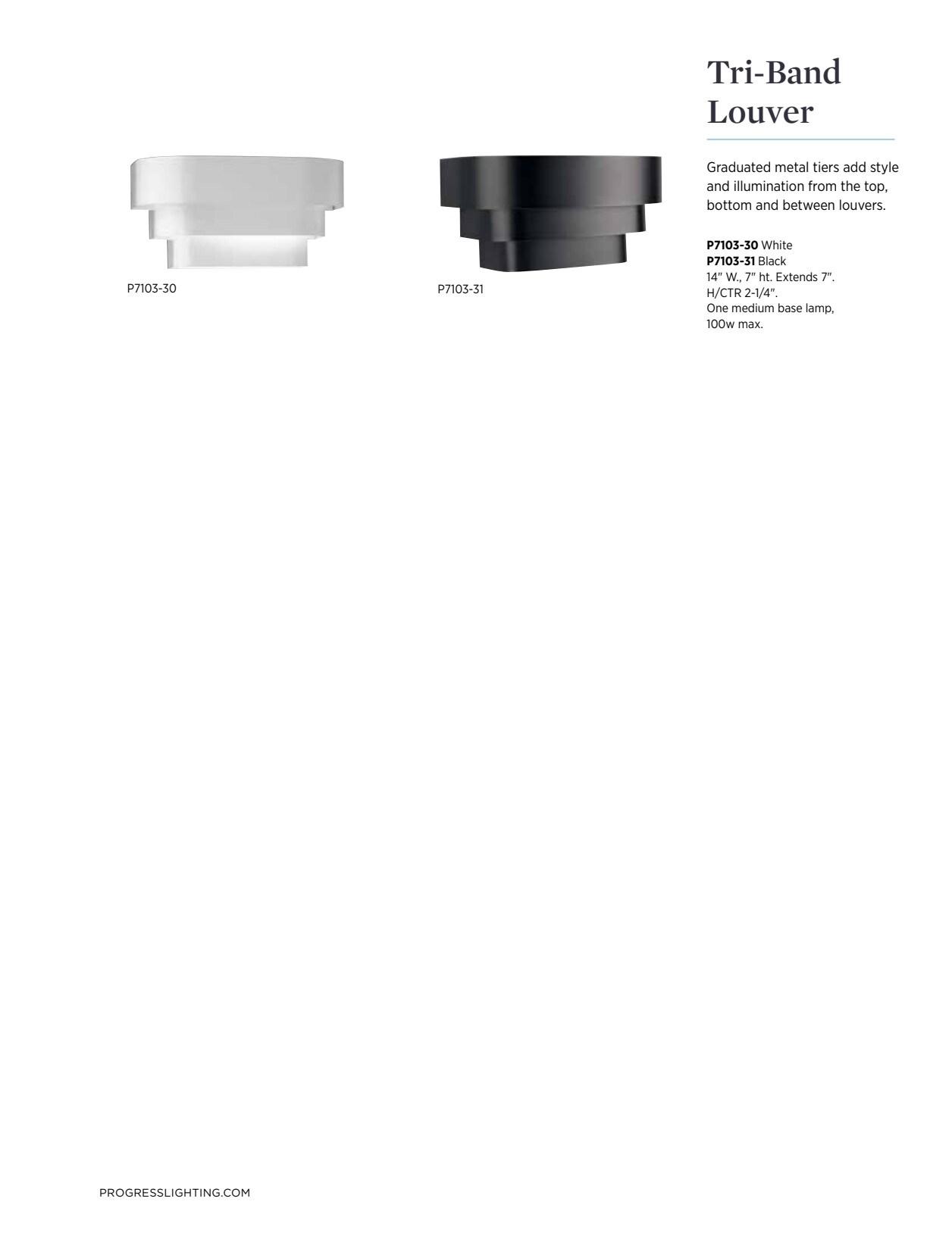 Progress Lighting Travera 1-Light Wall Sconce, White Finish, Metal Shade