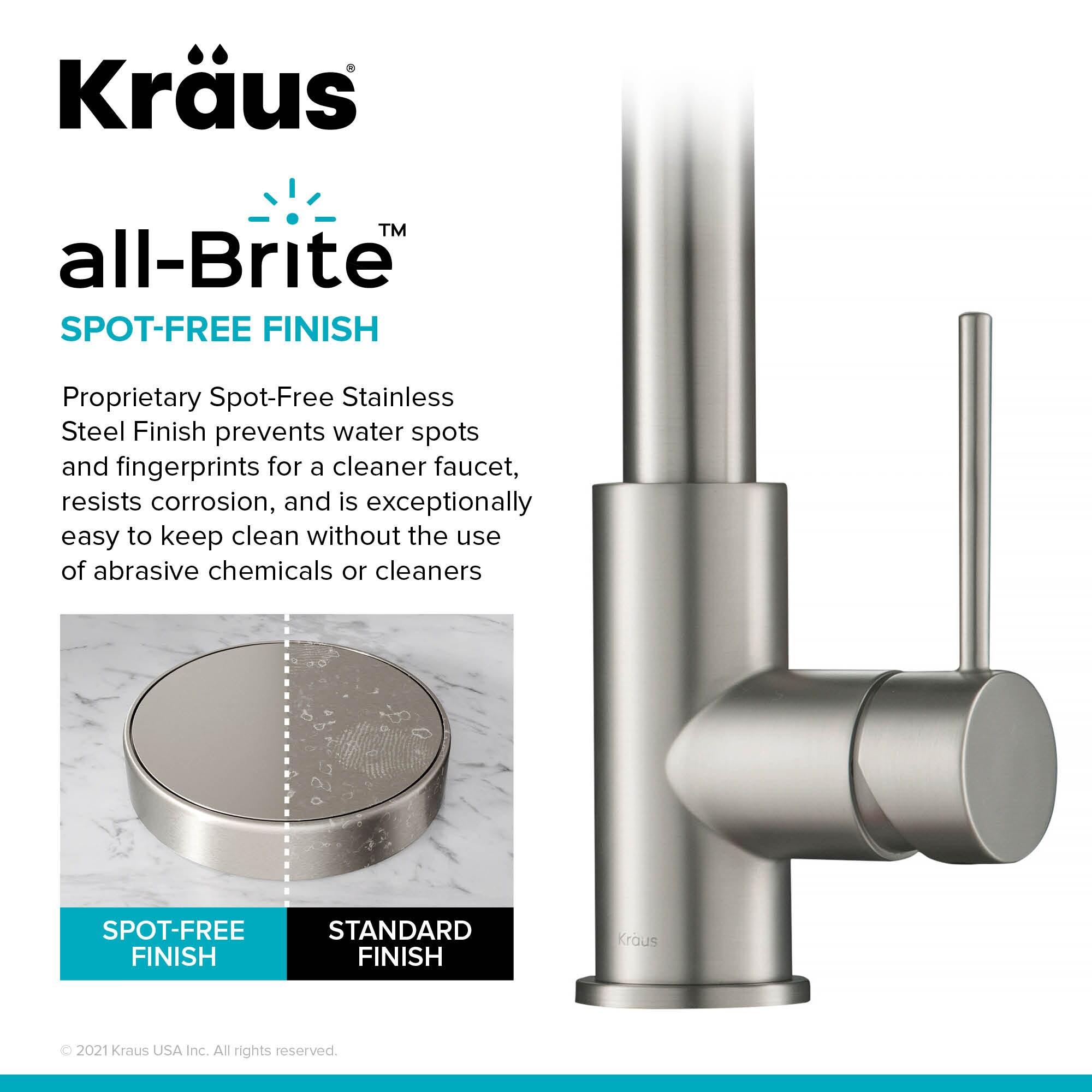 KRAUS Oletto Contemporary Pull-Down Single Handle Kitchen Faucet in Spot Free Stainless Steel, KPF-3104SFS