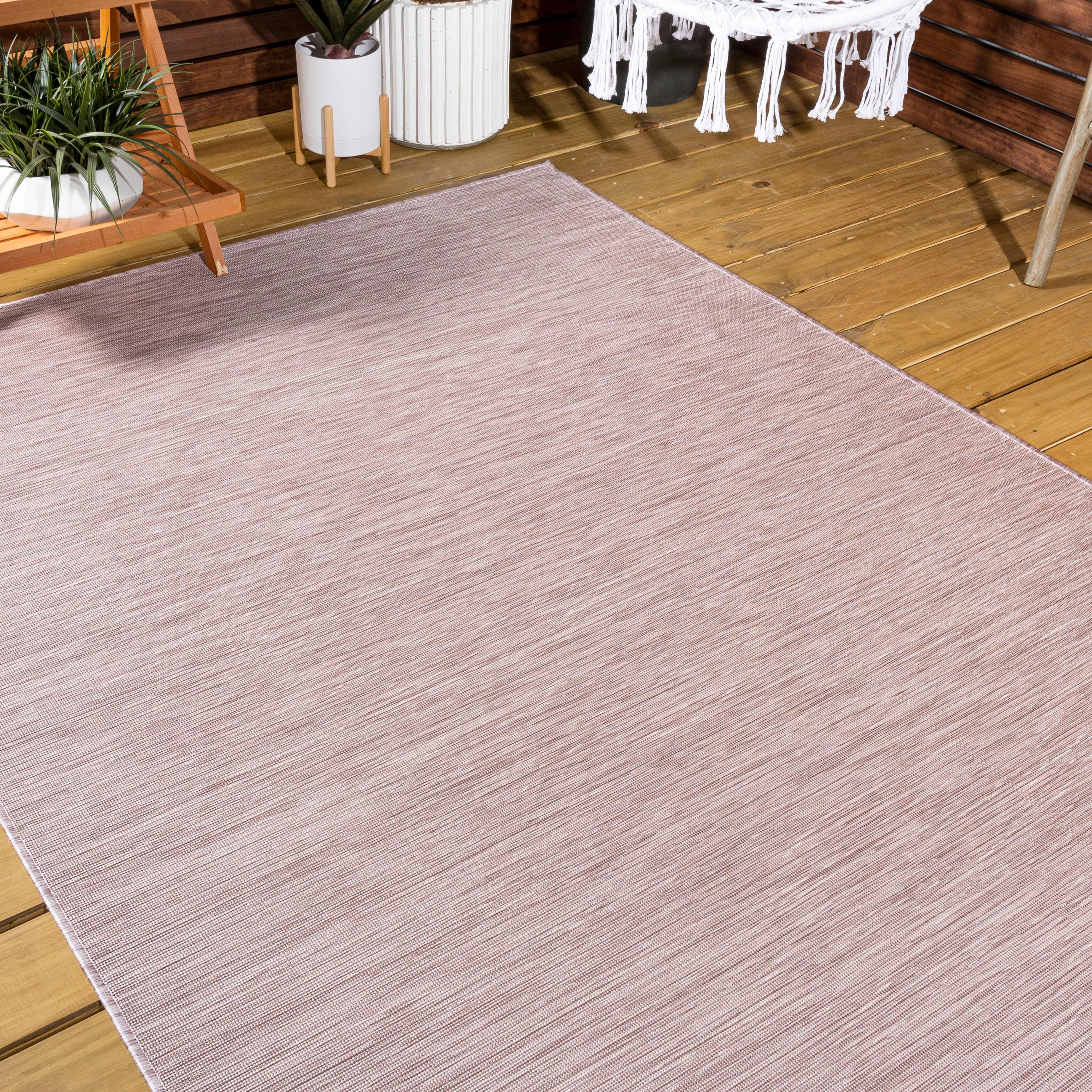 3'x5' Ethan Modern Flatweave Solid  Area Rug, Pink - JONATHAN Y