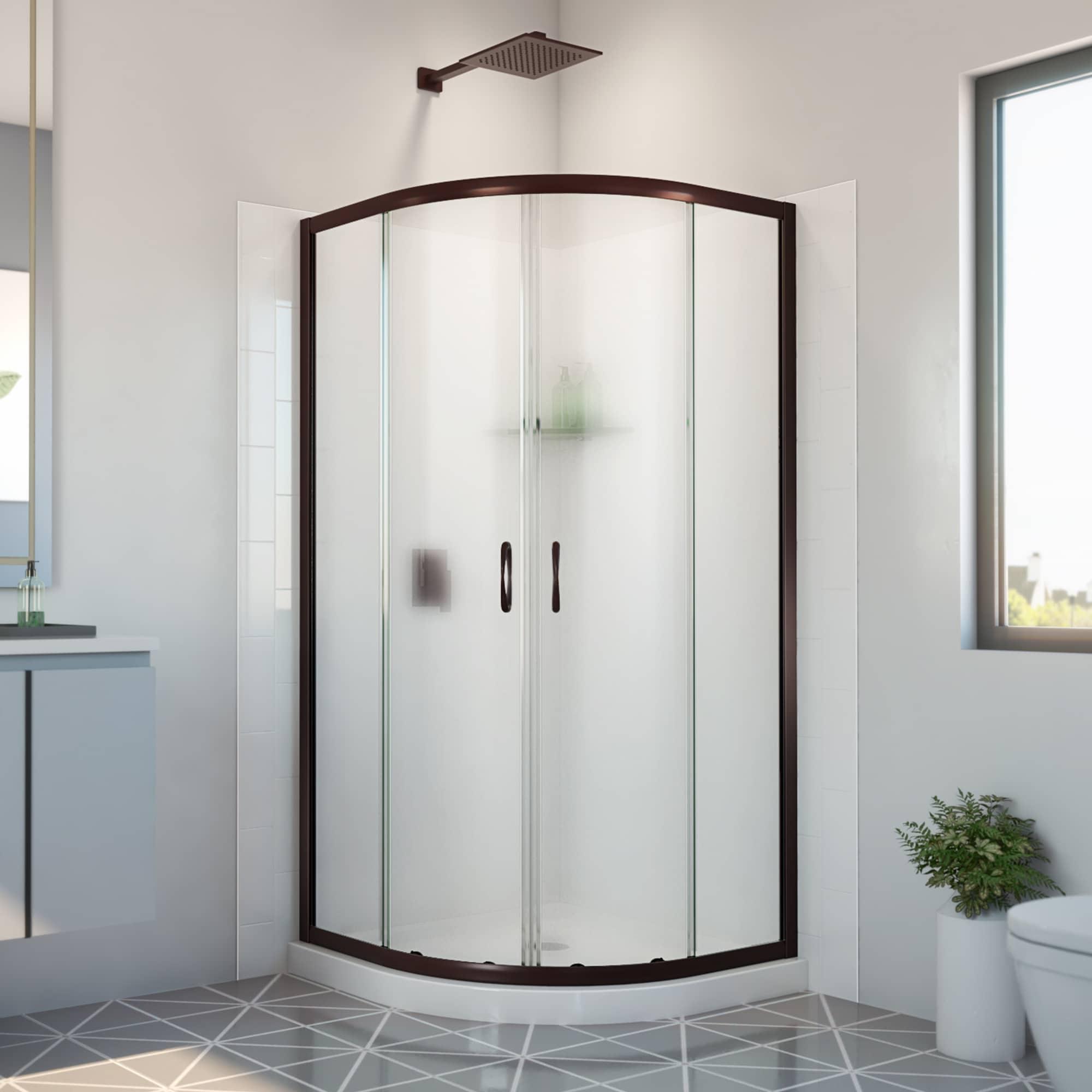 DreamLine Dreamline Prime 33 In. X 33 In. X 78 3/4 In. H Shower Enclosure, Base, And White Wall Kit In Chrome And Frosted Glass E2703333XFQ0006