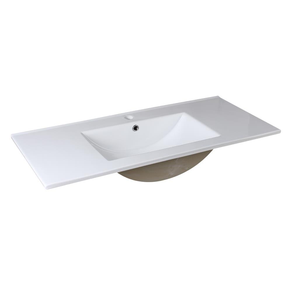 Fresca Allier 18.25'' White Ceramic Rectangular Bathroom Sink with Overflow