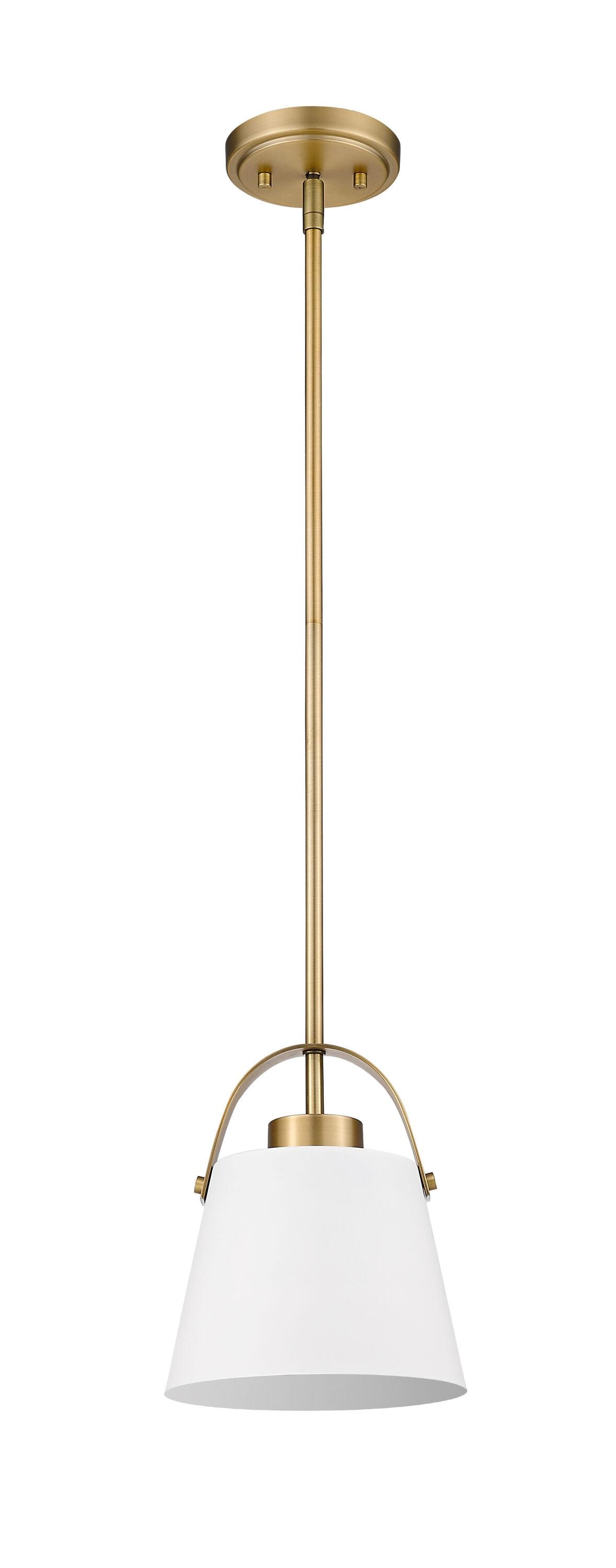 Z-Lite Z-Studio 1 - Light Pendant in  Matte White/Heritage Brass