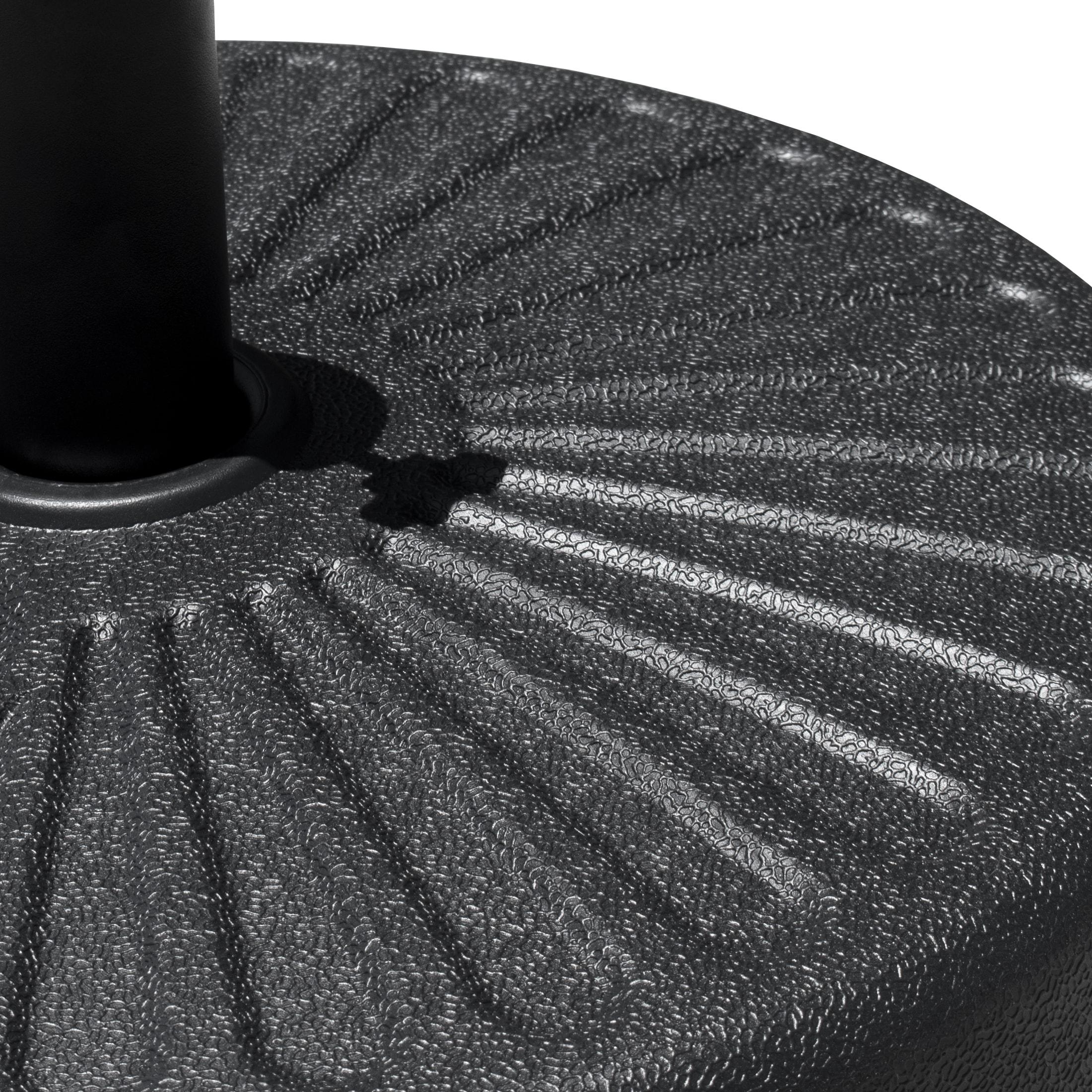 Black Round Fillable Plastic Patio Umbrella Base