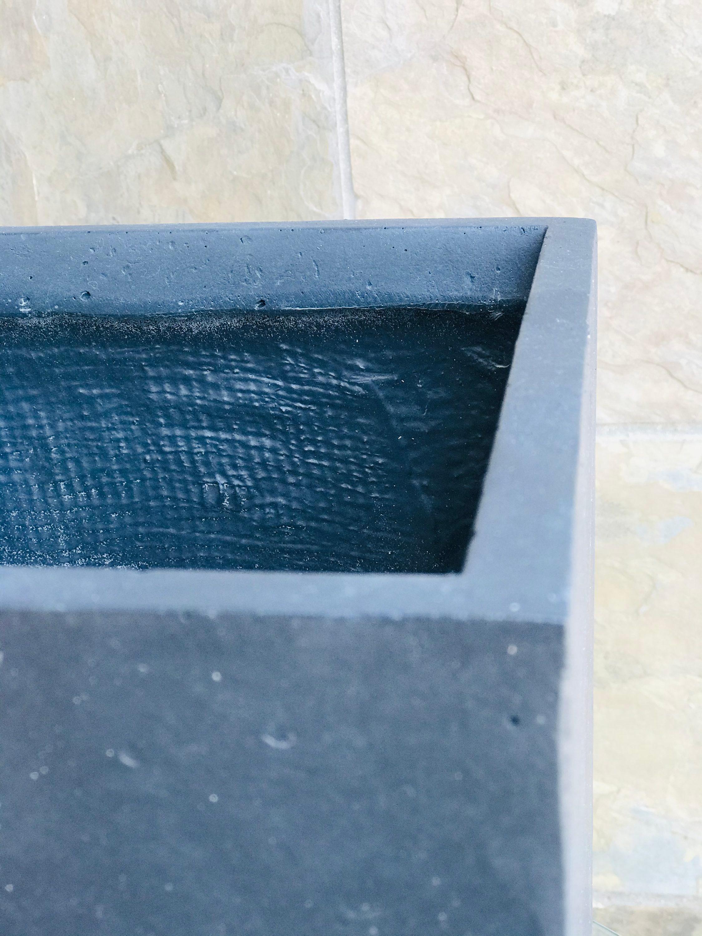 Rosemead Home & Garden, Inc. 24" x 11" Rectangular Kante Lightweight Modern Tall Outdoor Planter Charcoal