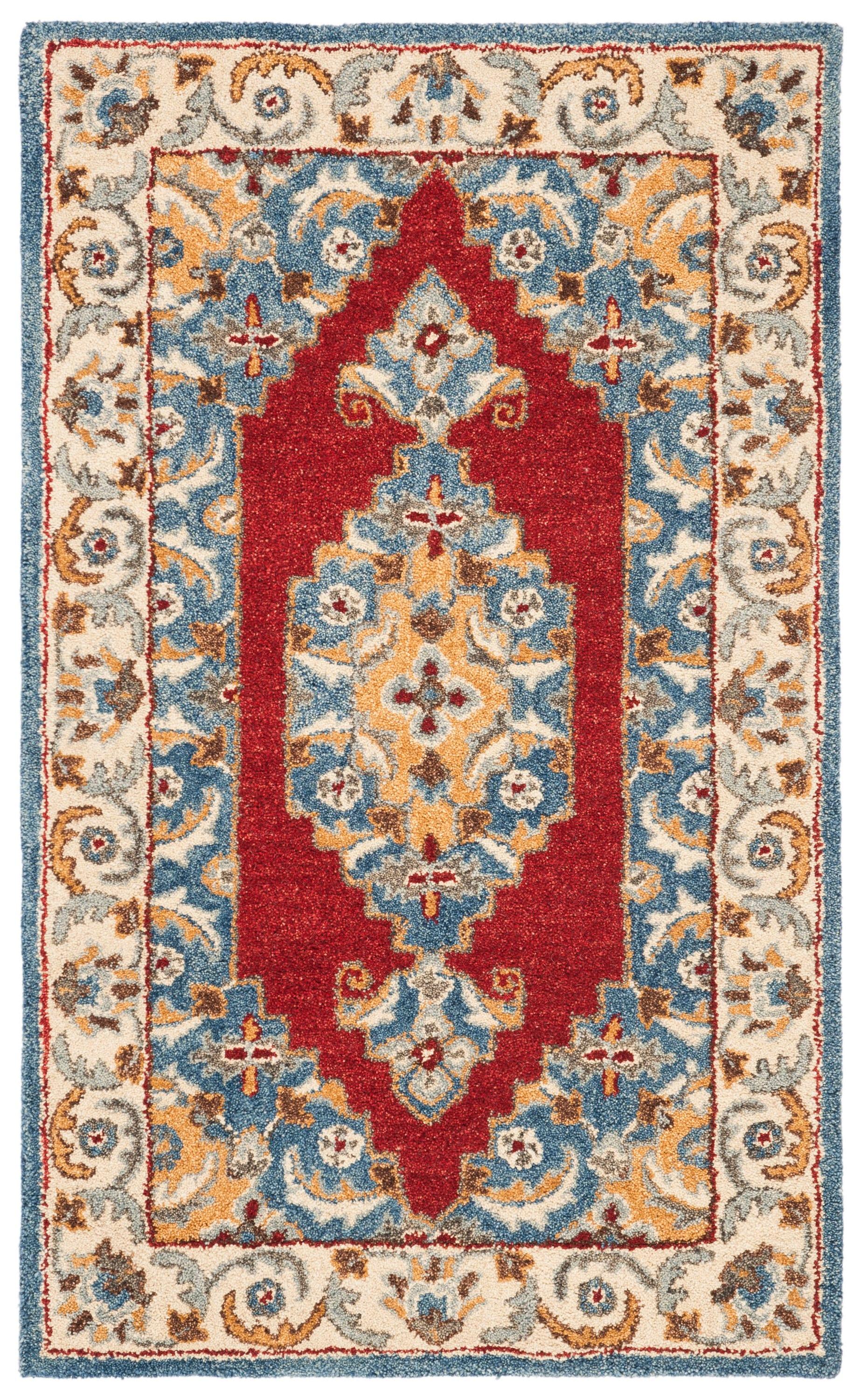 Antiquity AT505 Hand Tufted Area Rug - Blue/Red - 3'x5' - Safavieh.
