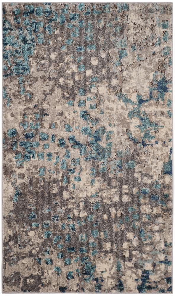 Monaco MNC225 Power Loomed Indoor Accent Rug - Grey/Light Blue - 4'x5'7" - Safavieh