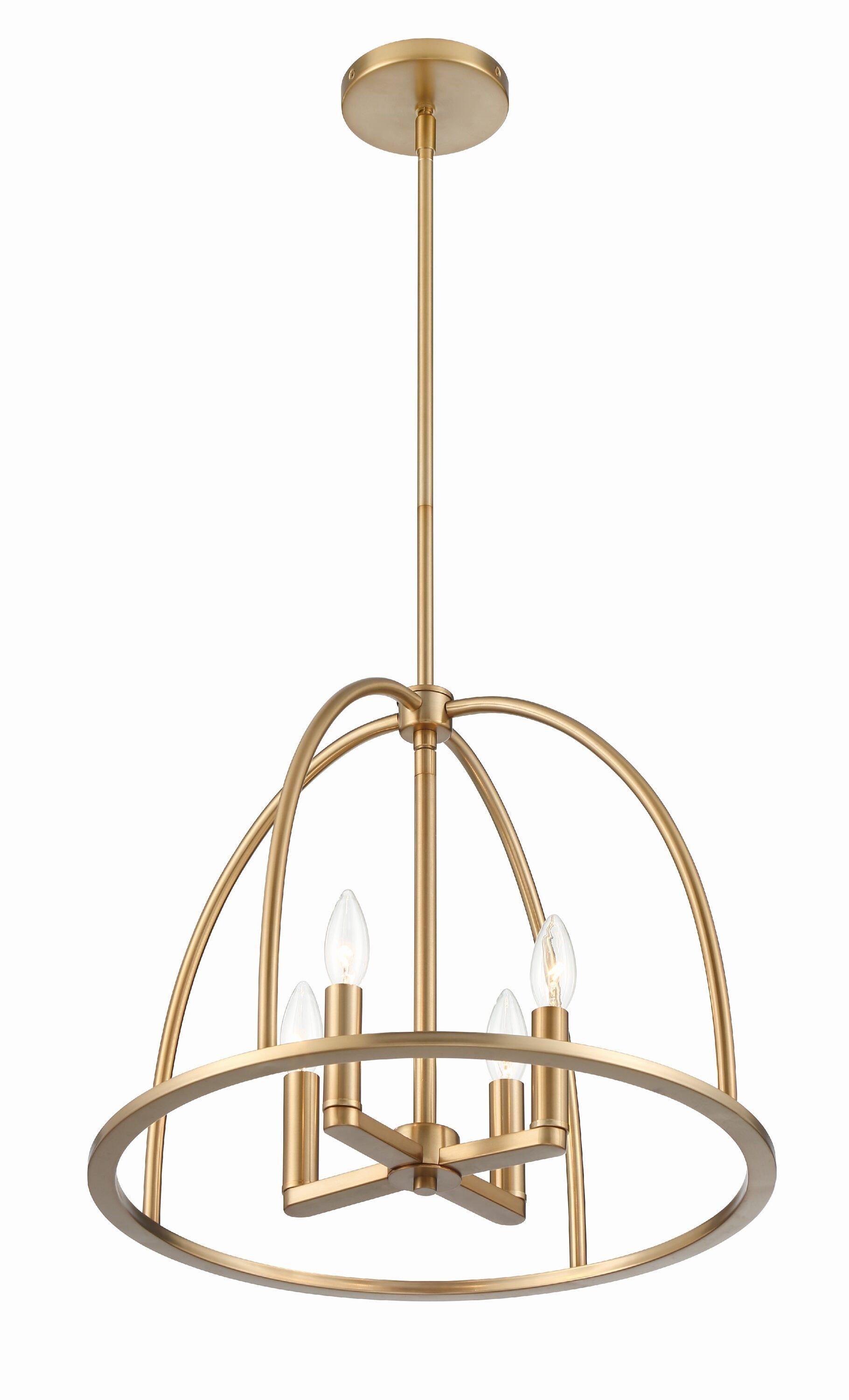 Crystorama Lighting Abbott 4 - Light Chandelier in  Vibrant Gold