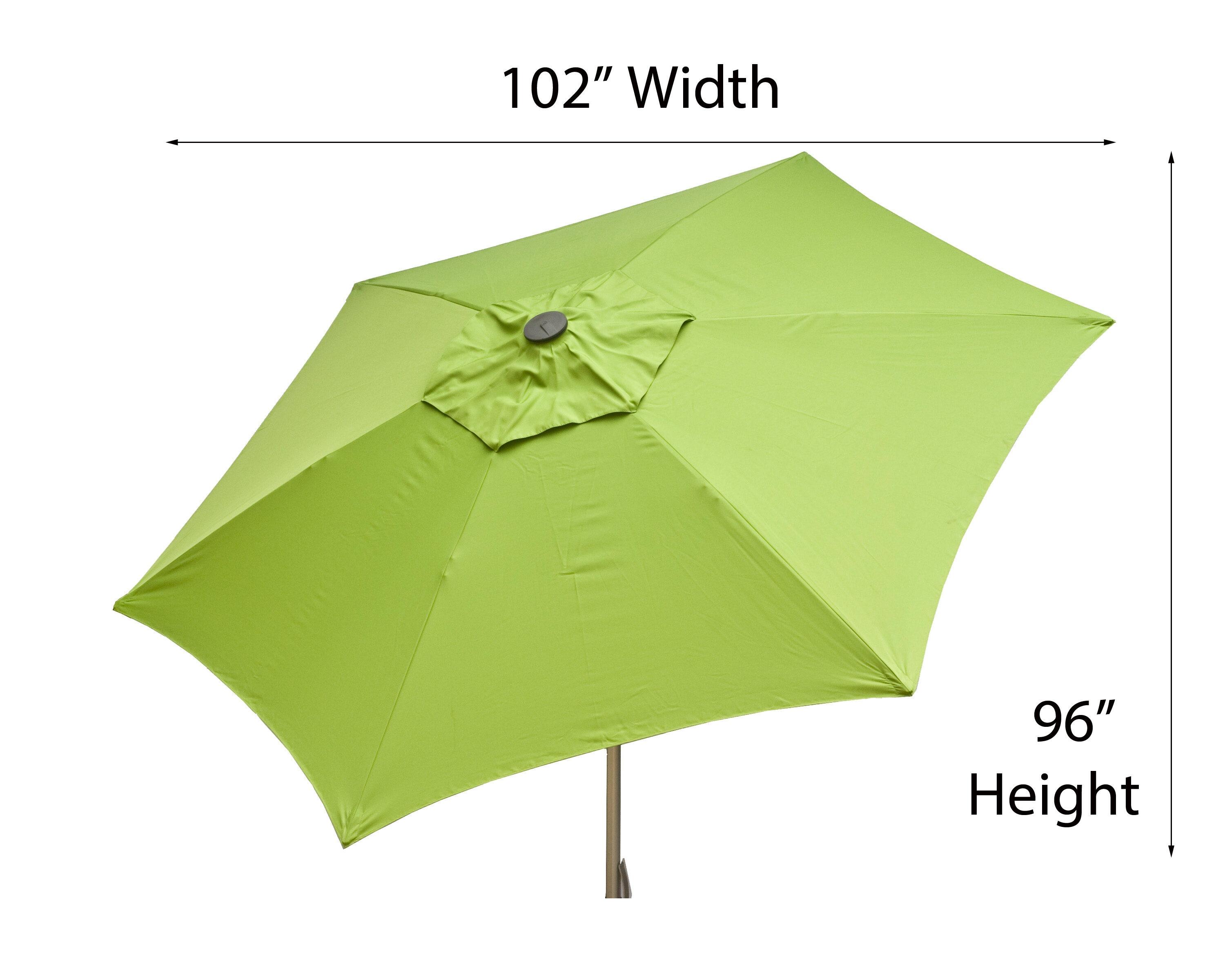 8.5' Lime Aluminum Market Patio Umbrella with Tilt