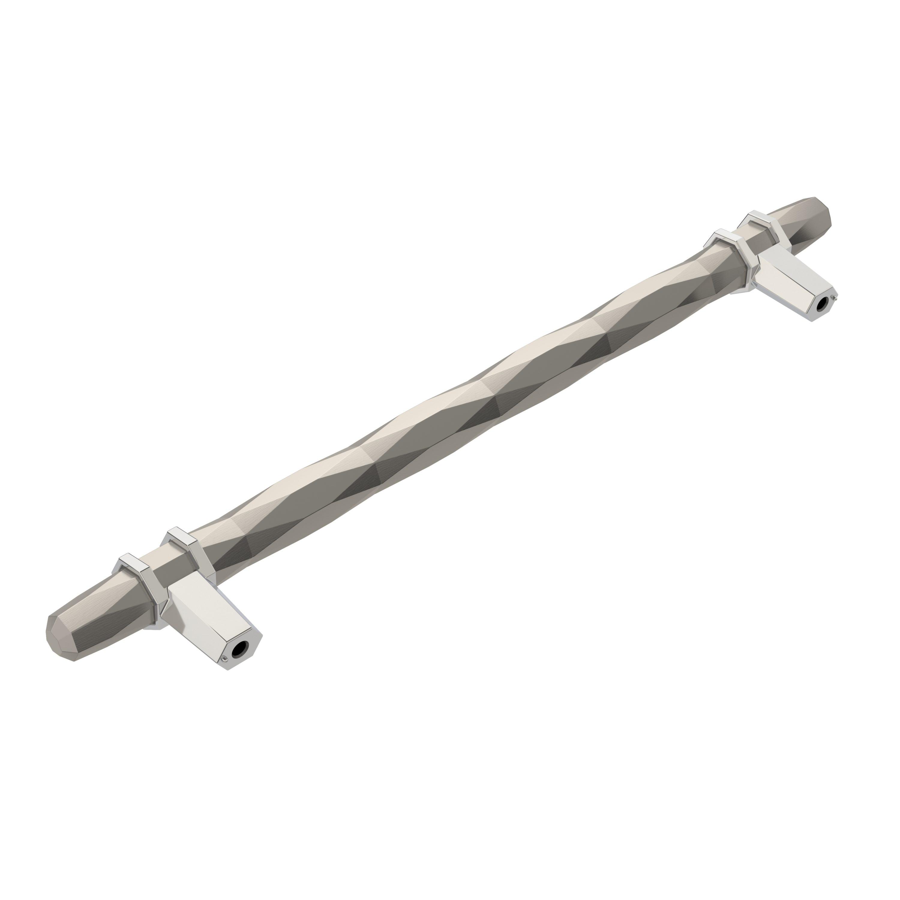 Amerock London 8 inch (203mm) Center-to-Center Satin Nickel/Polished Chrome Cabinet Pull