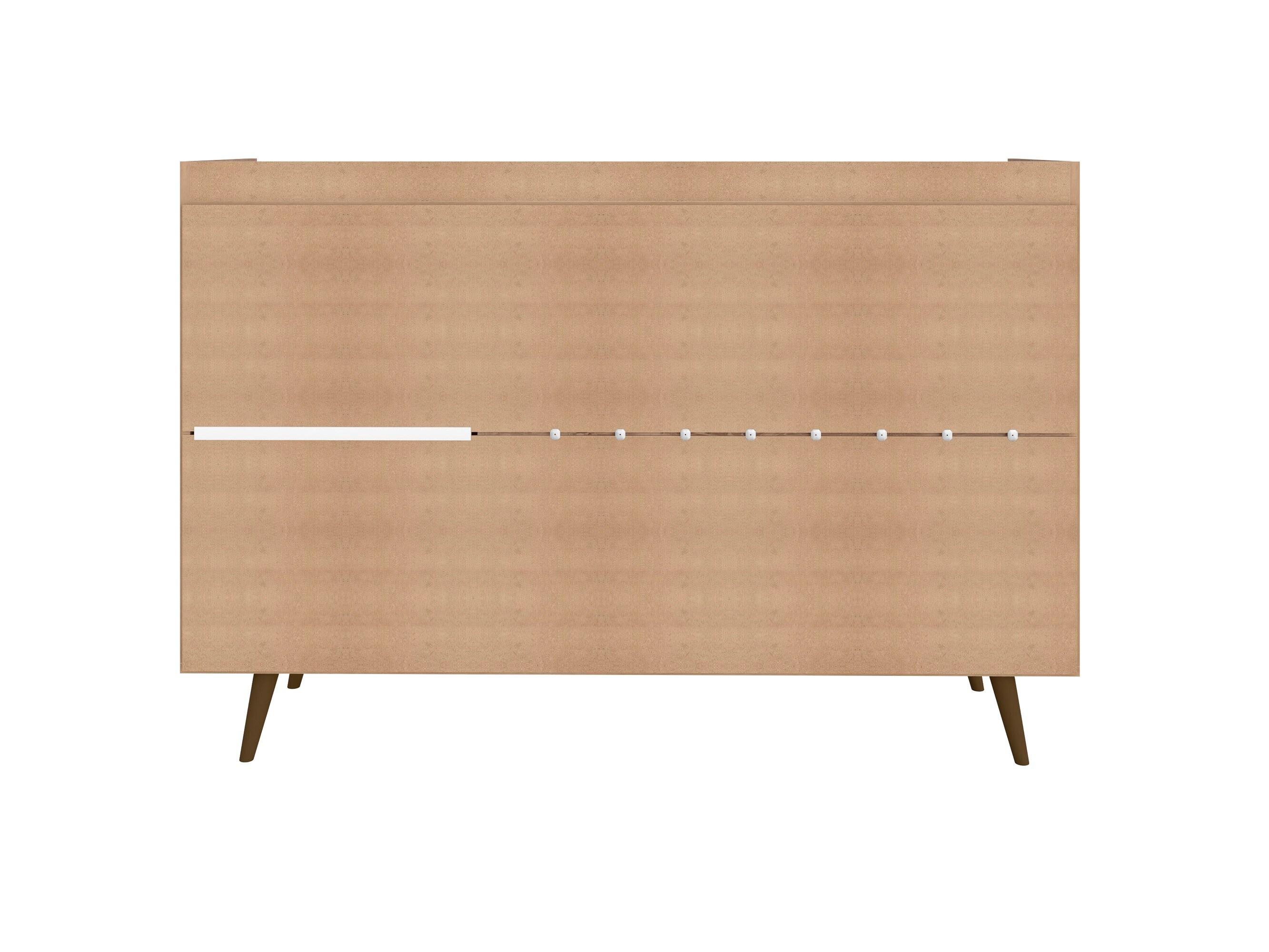53.54" Bradley Buffet Stand Rustic Brown - Manhattan Comfort: Mid-Century Modern Sideboard, Fixed Shelves