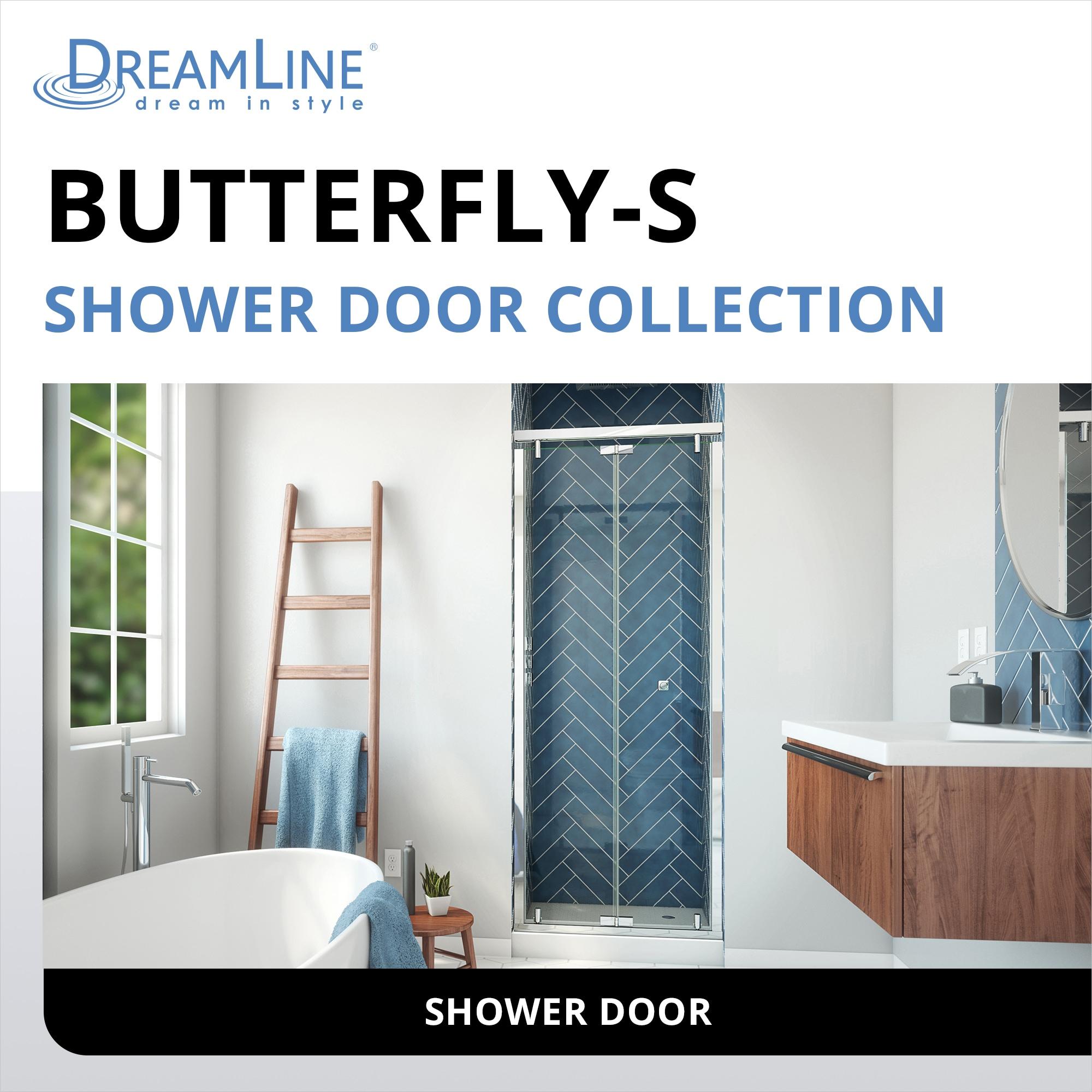 Dreamline Butterfly-S 30-31 1/2 In. W X 74 In. H Semi-Frameless Sliding Bi-Fold Shower Door In Brushed Nickel