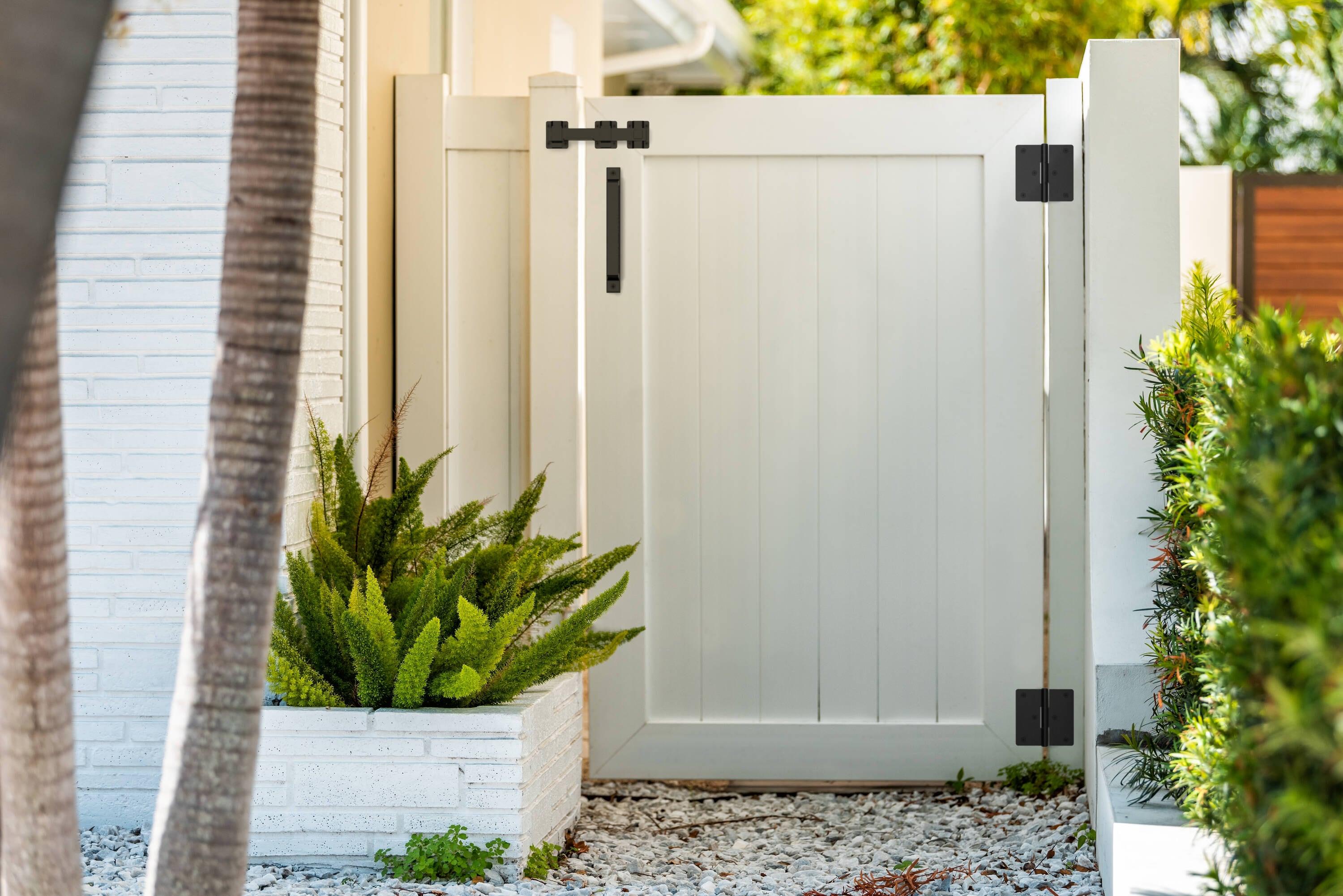 V1110 Modern Gate Kit (1 pull, 1 latch, 2 hinges) - Black