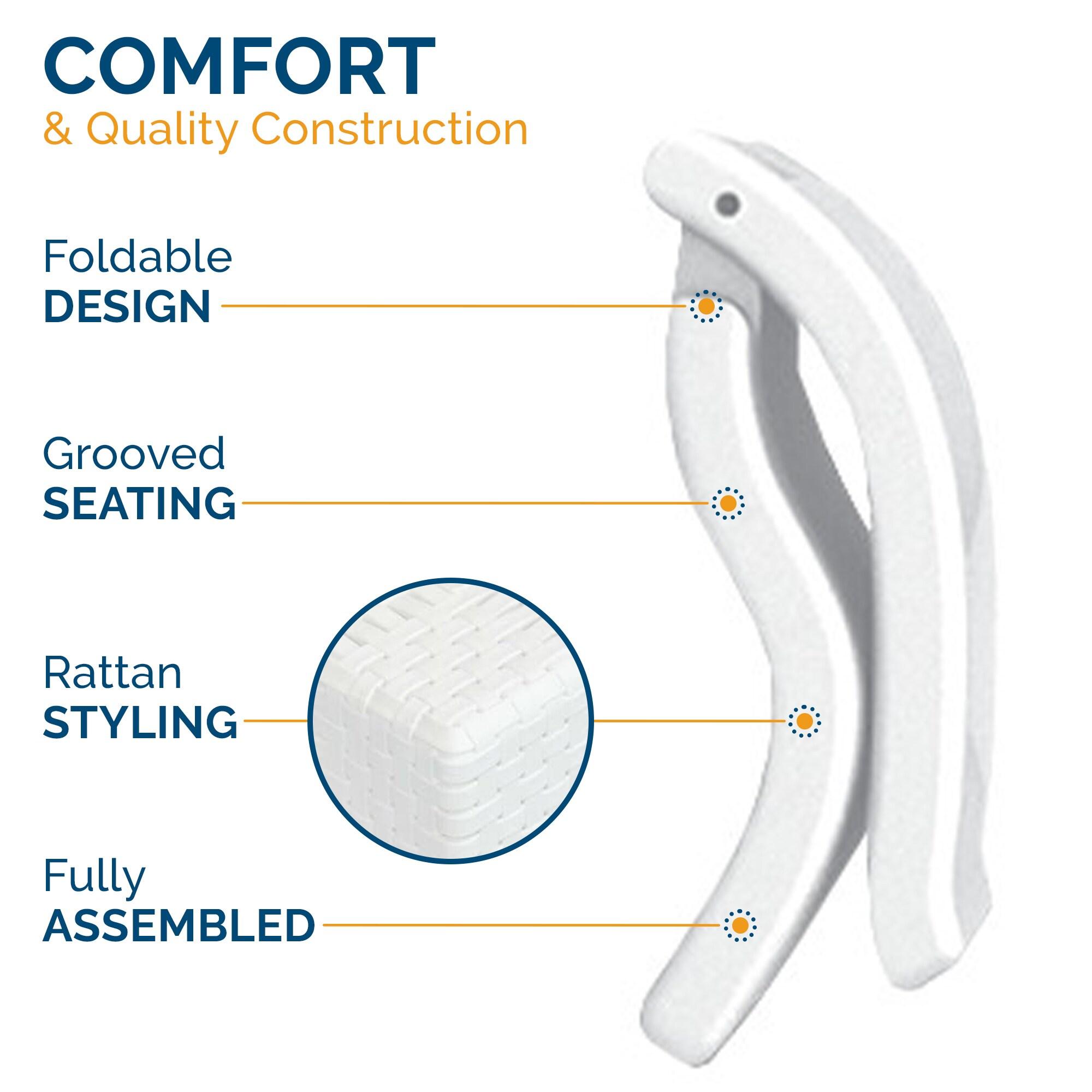 SwimWays Terra Sol Sonoma 2-in-1 Pool Float and Patio Chaise Lounge Chair, White