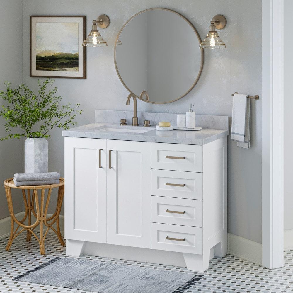Ariel Q043s-R-Bc Taylor 42" Single Wood Vanity Cabinet - White