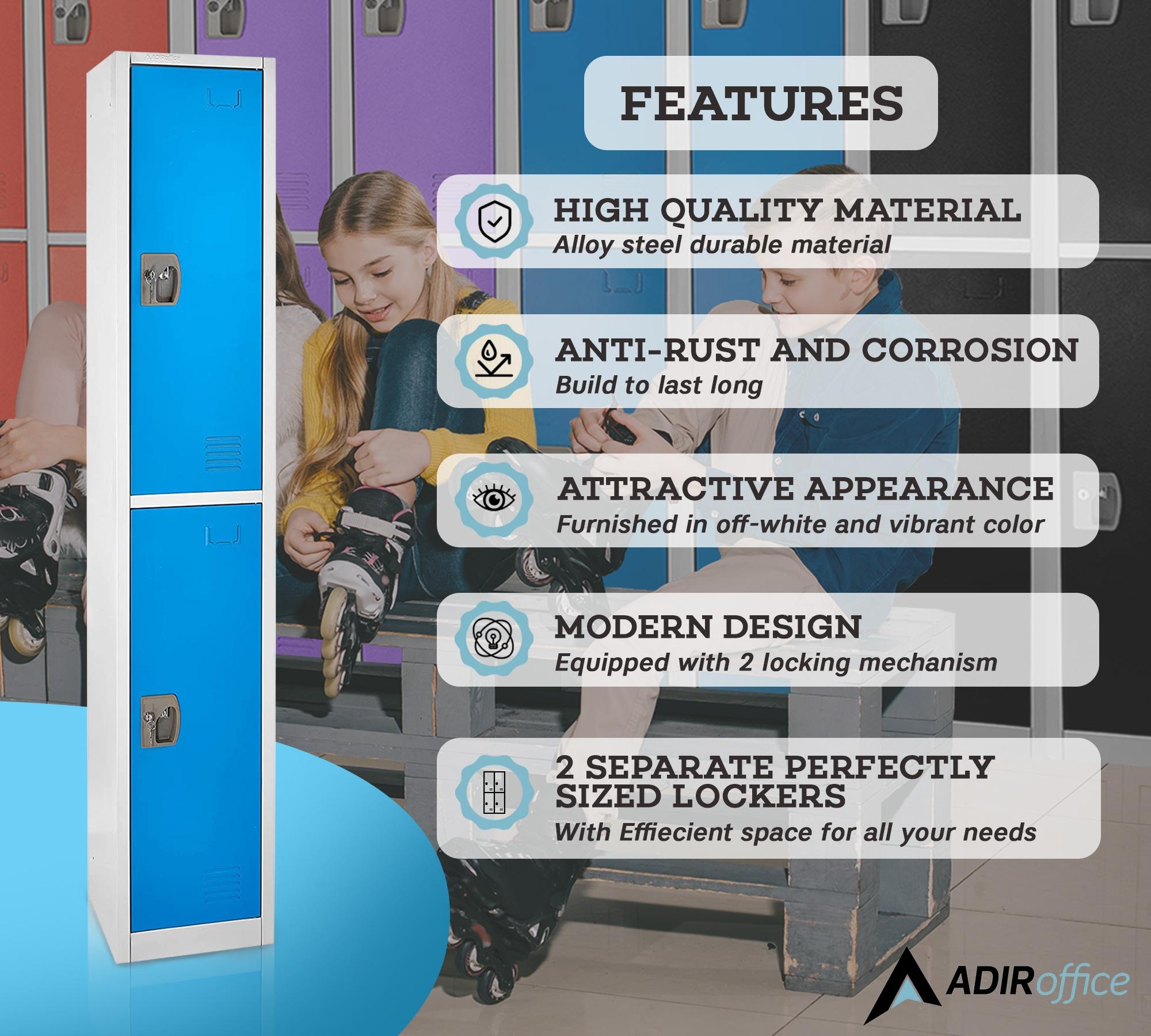 12'' Wide Steel 2-Tier School and Gym Locker