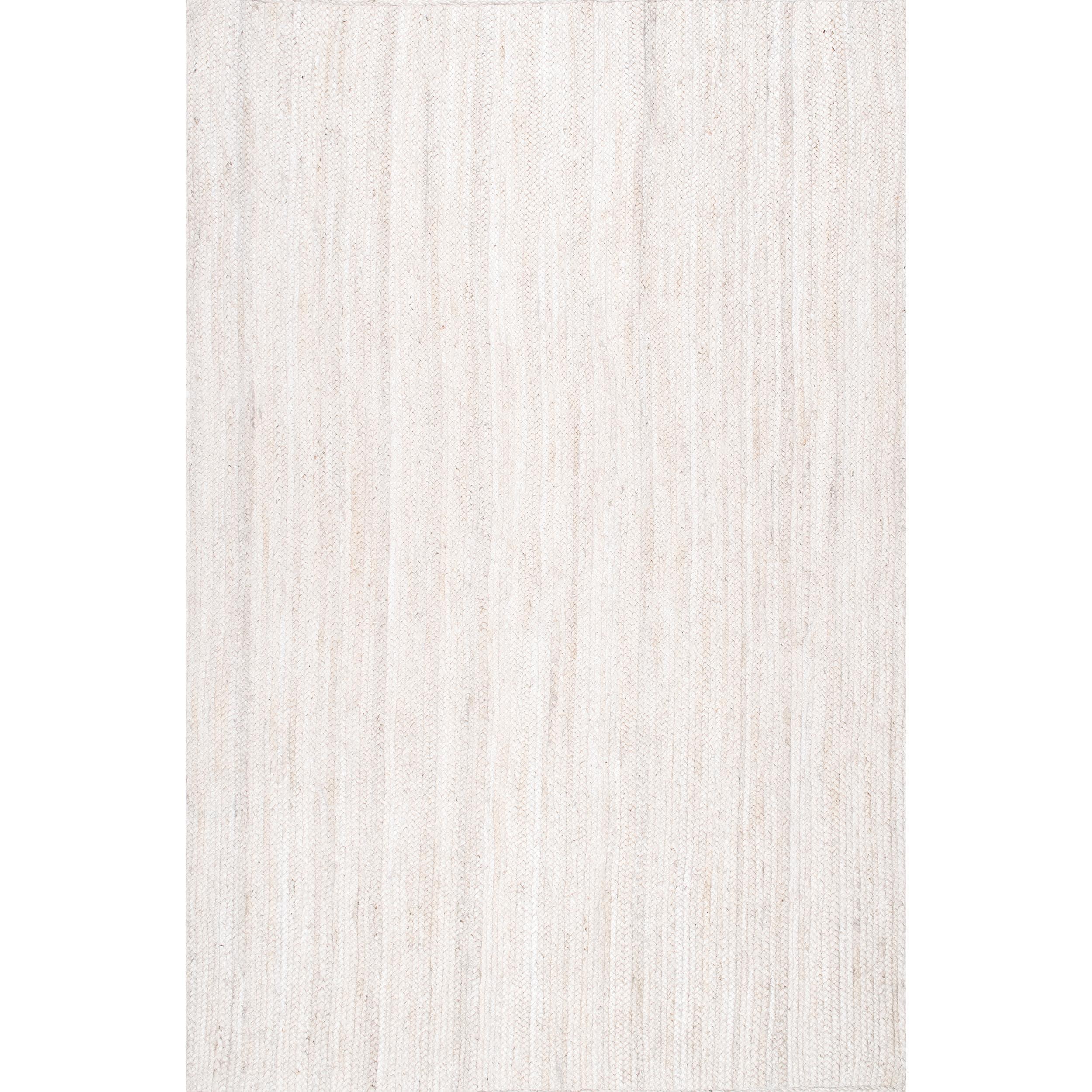 2'6"x12' Runner Hand Woven Rigo Jute Area Rug Off White - nuLOOM: Farmhouse Style, Solid Pattern, Low Pile