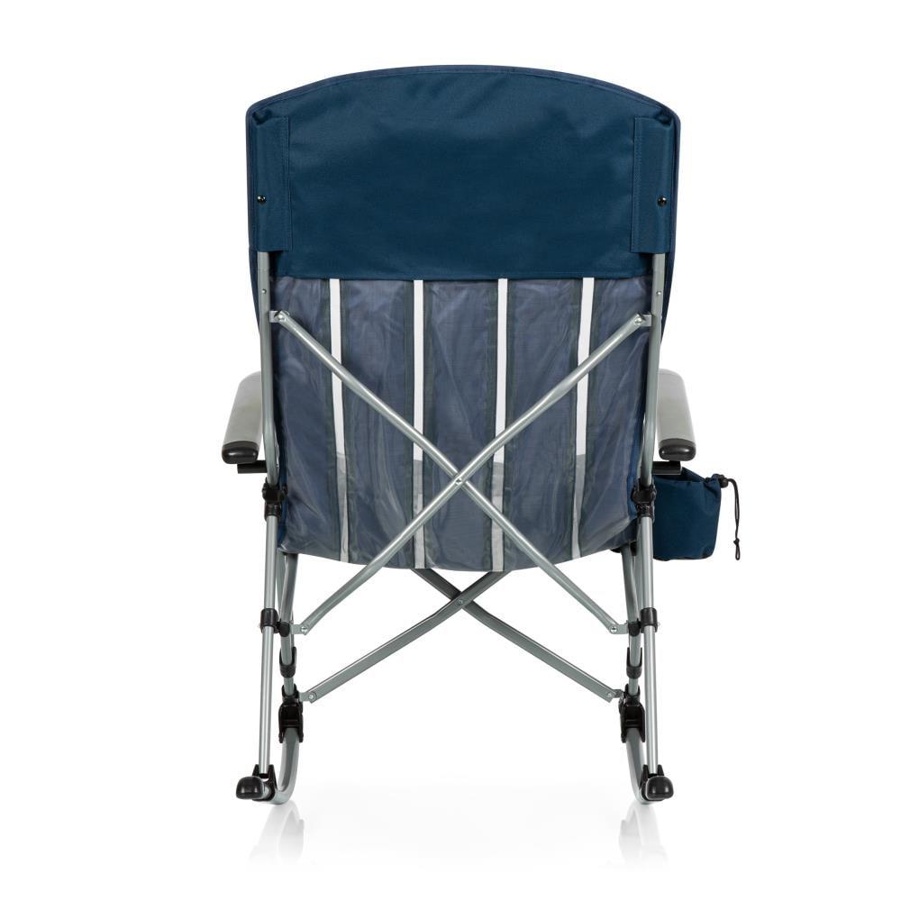 Picnic Time Outdoor Rocking Camp Chair - Navy Blue