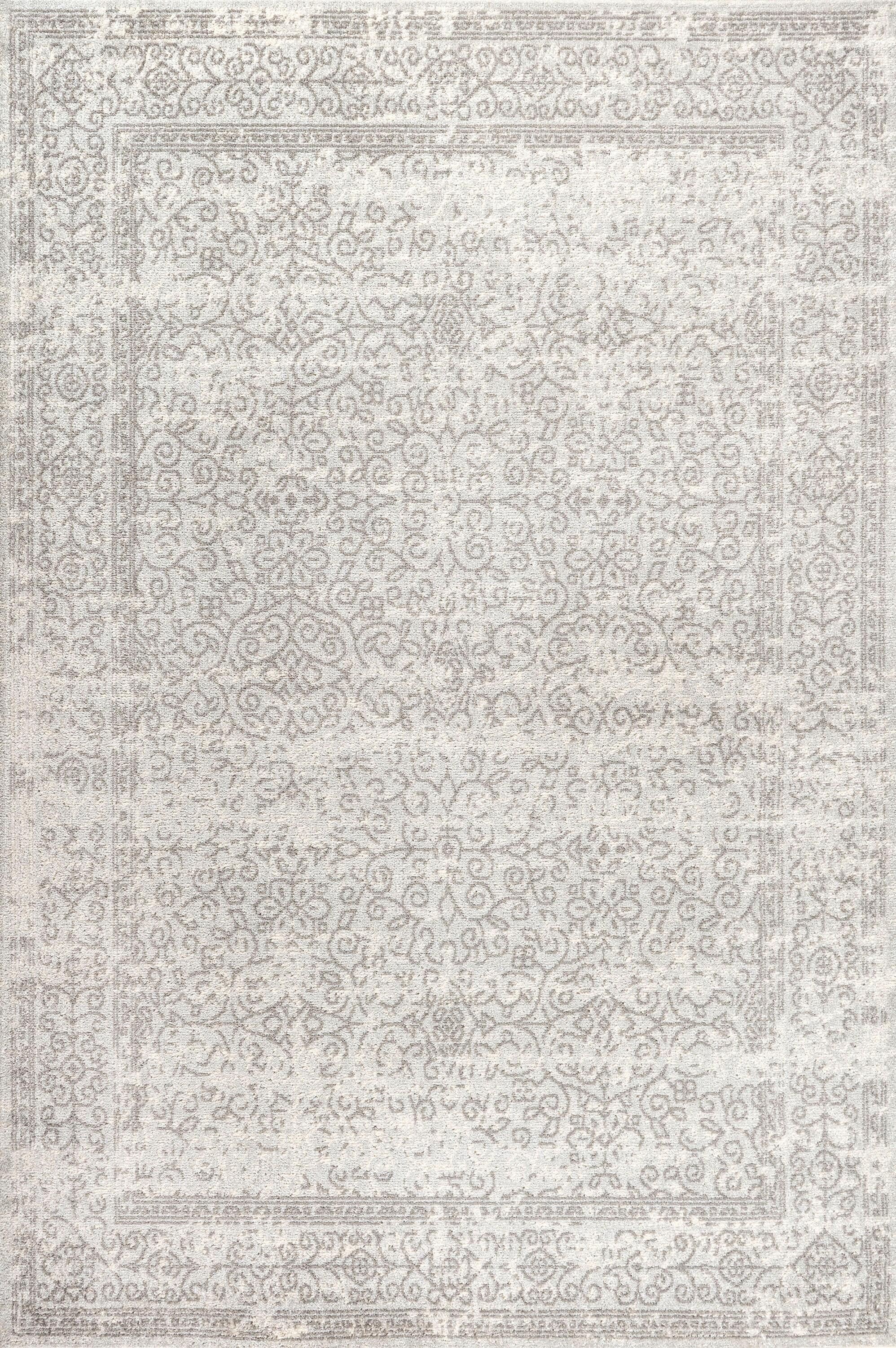 3'x5' Ferro Filigree Charcoal Black and White Area Rug, Gray/Dark Gray - JONATHAN Y