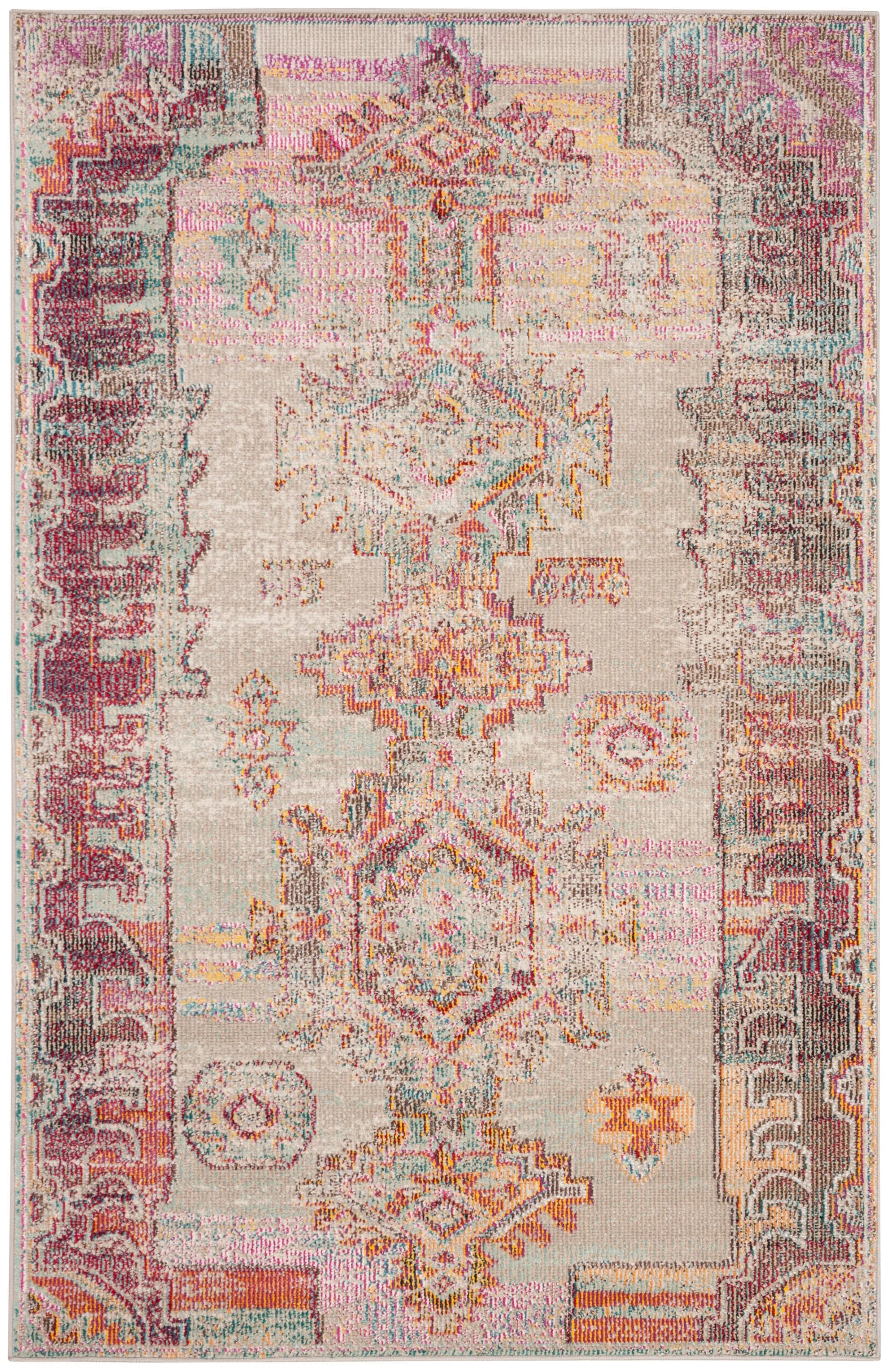 Crystal CRS517 Power Loomed Area Rug - Light Grey/Purple - 4'x6' - Safavieh.