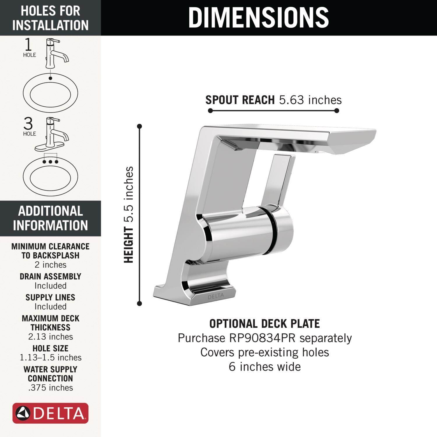 Pivotal Single Hole Bathroom Faucet with Drain Assembly and DIAMOND™ Seal Technology