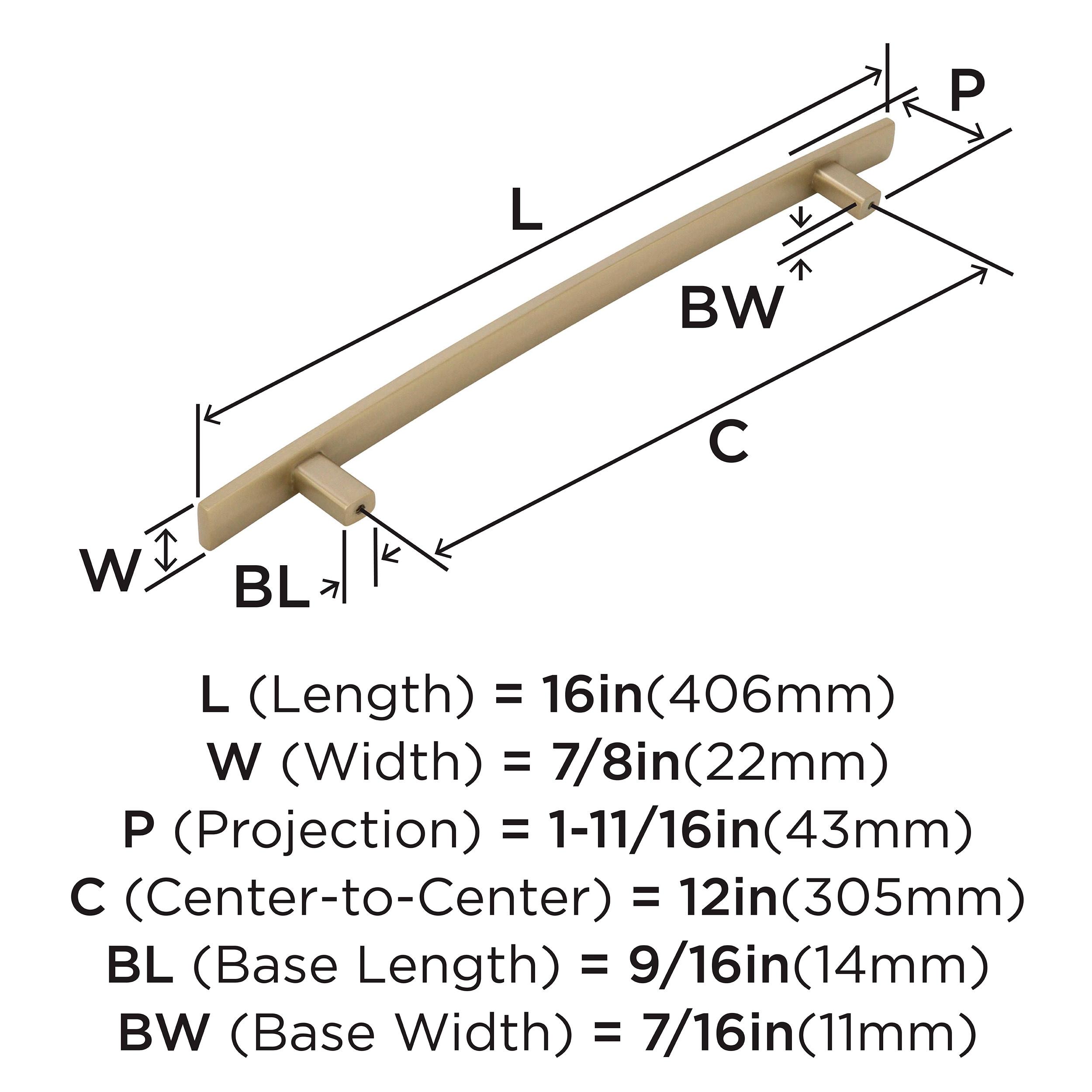 Amerock Cyprus 12 inch (305mm) Center-to-Center Golden Champagne Appliance Pull