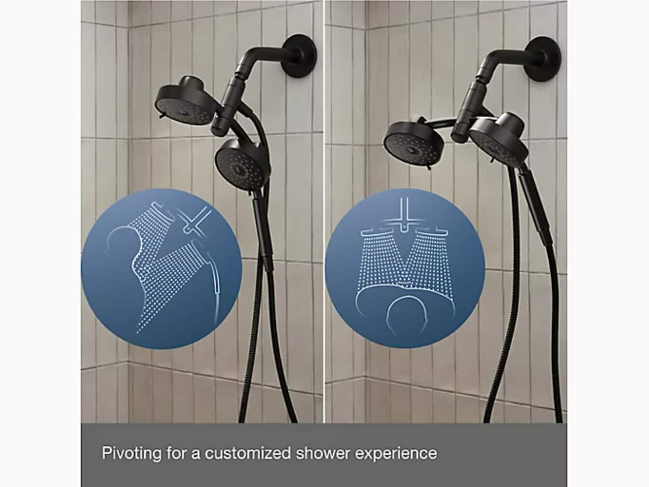 Kohler Purist® 2-In-1 Multifunction Shower Combo Kit, Showerhead and Handshower, Three Spray Settings