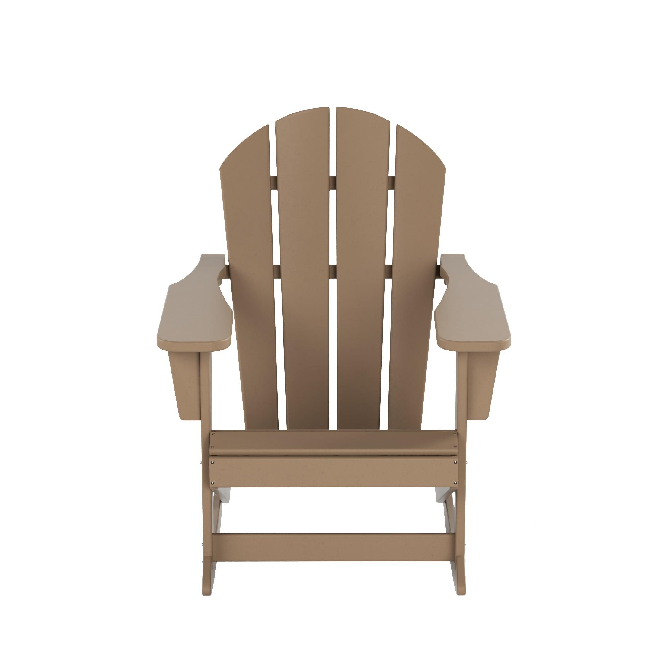 Polytrends  Laguna Hdpe All Weather Outdoor Patio Rocking Chair Weathered Wood