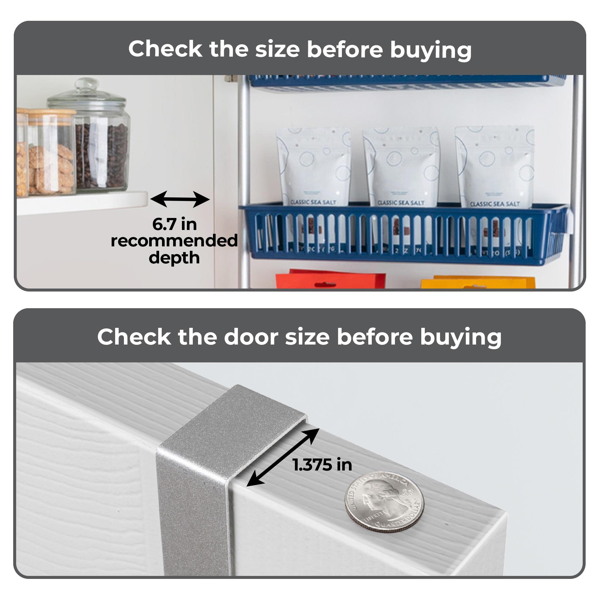 Smart Design 6-Tier Over the Door Pantry Organizer Blue