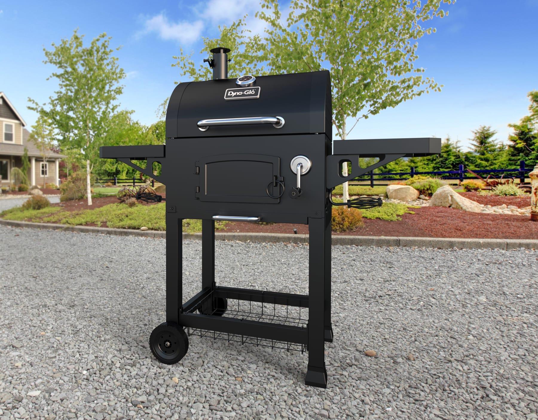 Dyna-Glo 50" Barrel Charcoal Grill with Side Shelves