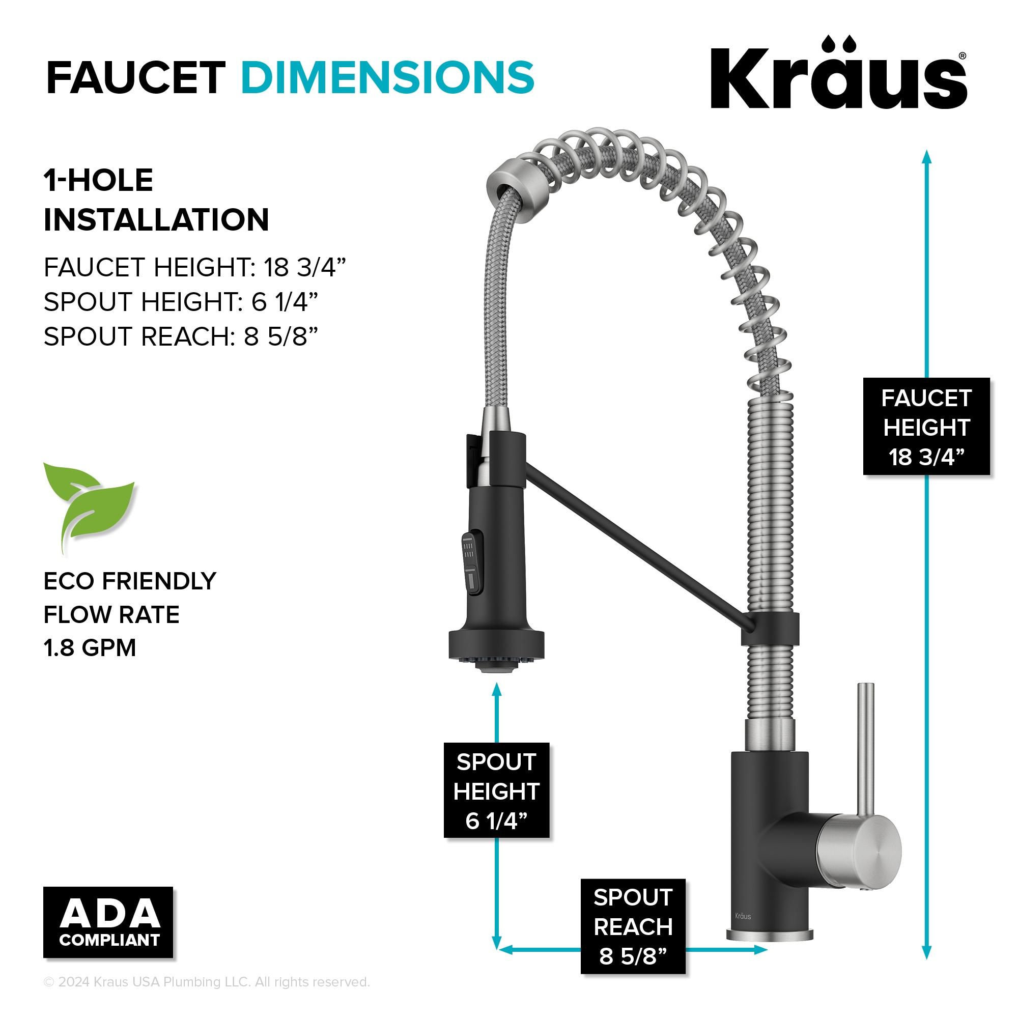 KRAUS Bolden Commercial Style 2-Function Single Handle Pull Down Kitchen Faucet