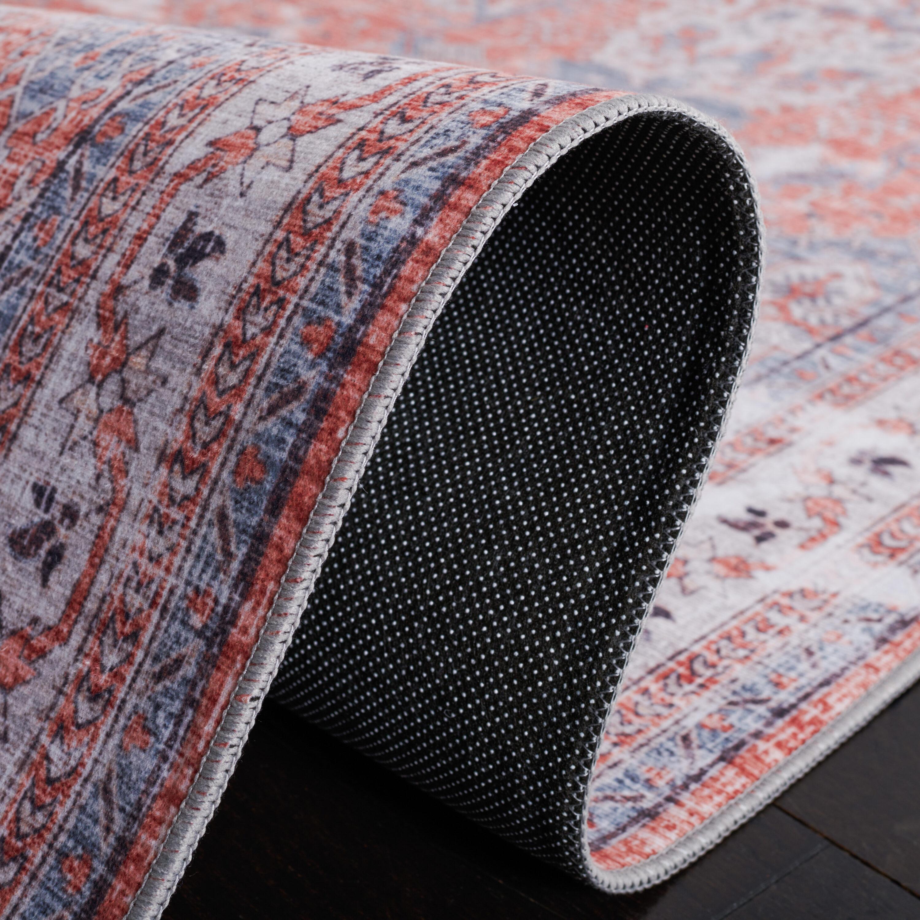 Tucson TSN188 Power Loomed Machine Washable Area Rug - Rust/Beige - 6'x6' - Safavieh.