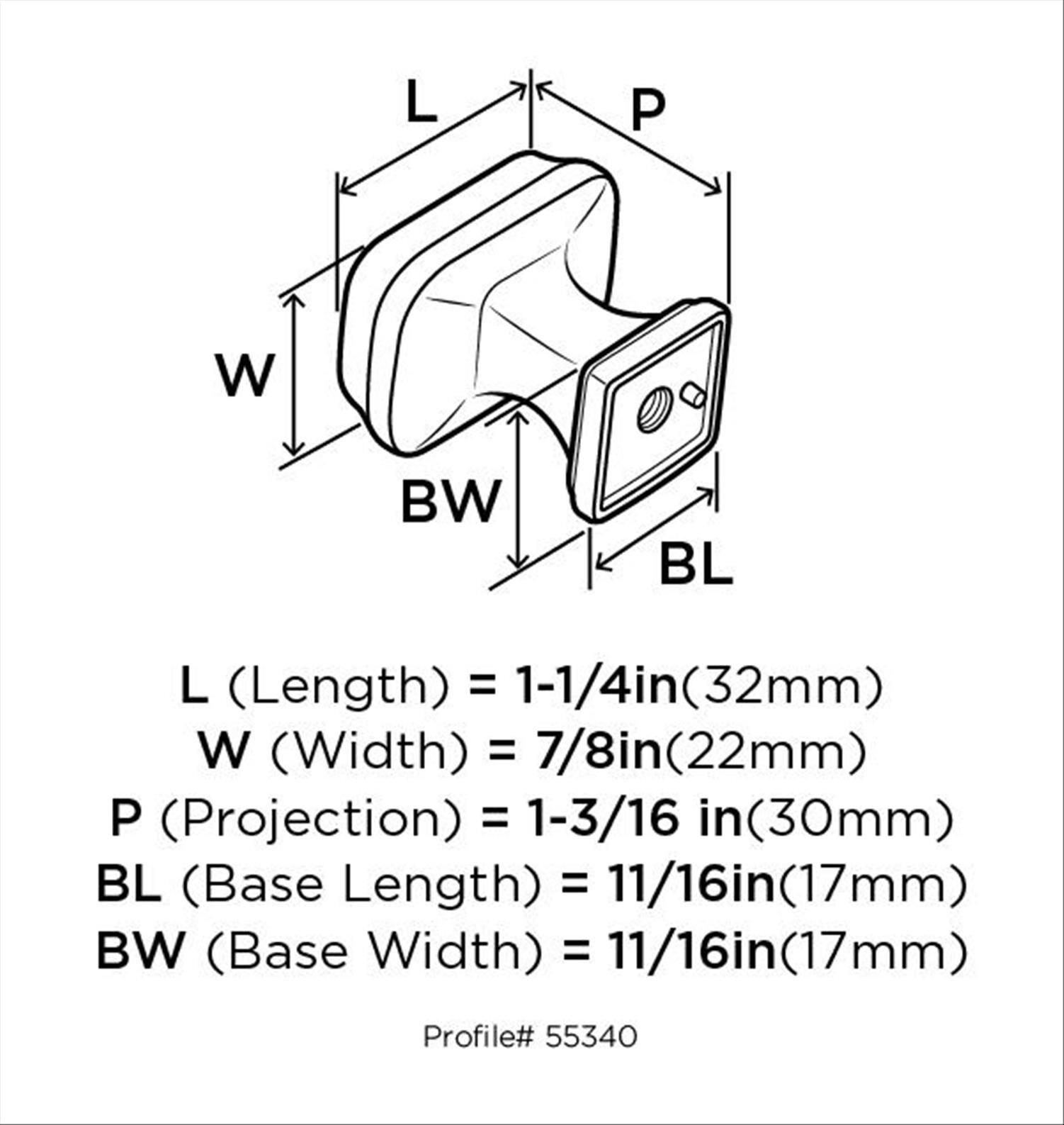 Revitalize 1 3/16" Length Rectangle Knob