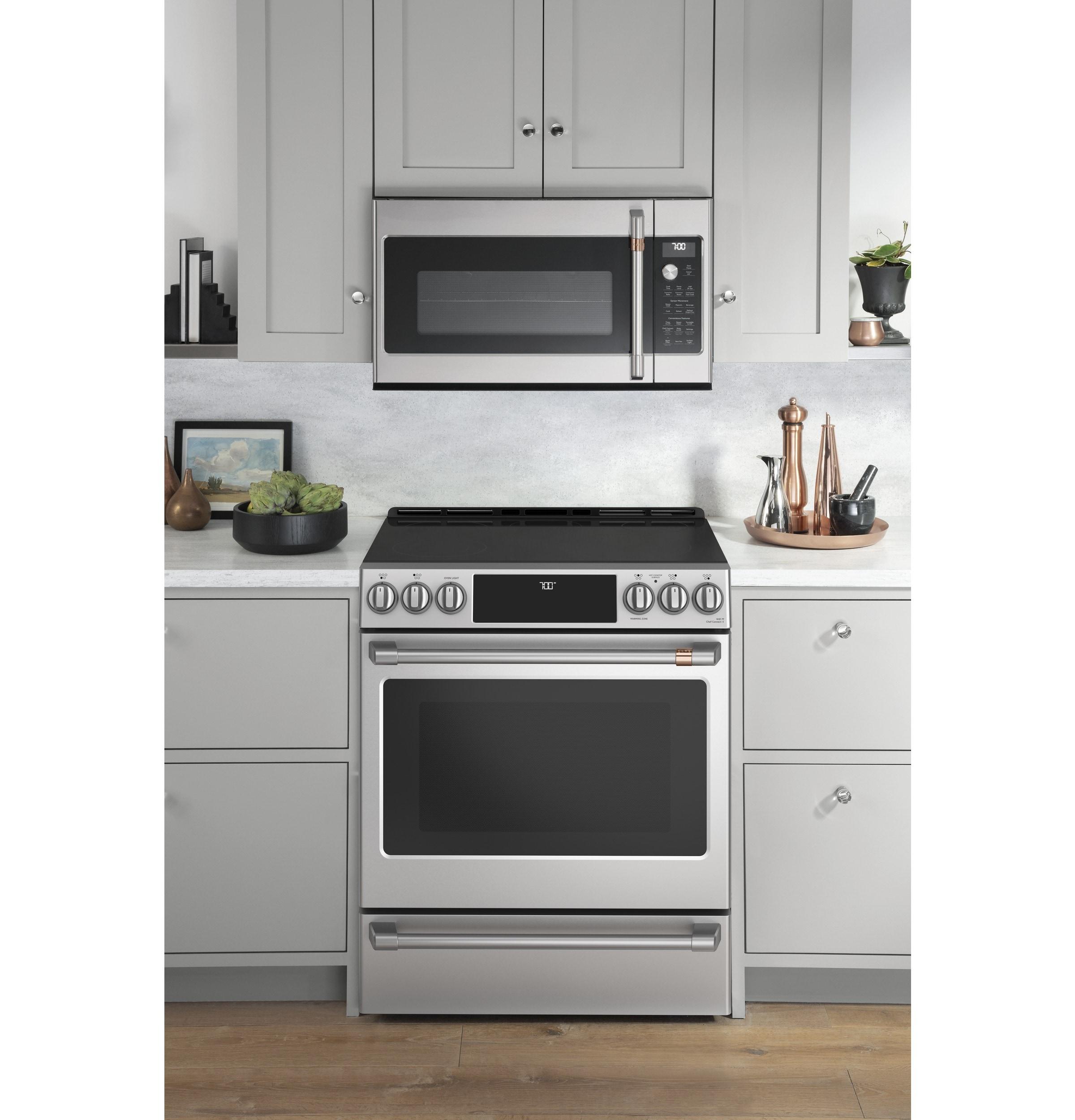 Café Café Kitchen Suite 30" 5.7 cu. ft. Smart Slide-in Electric Range with Convection Oven CES700P2MS1
