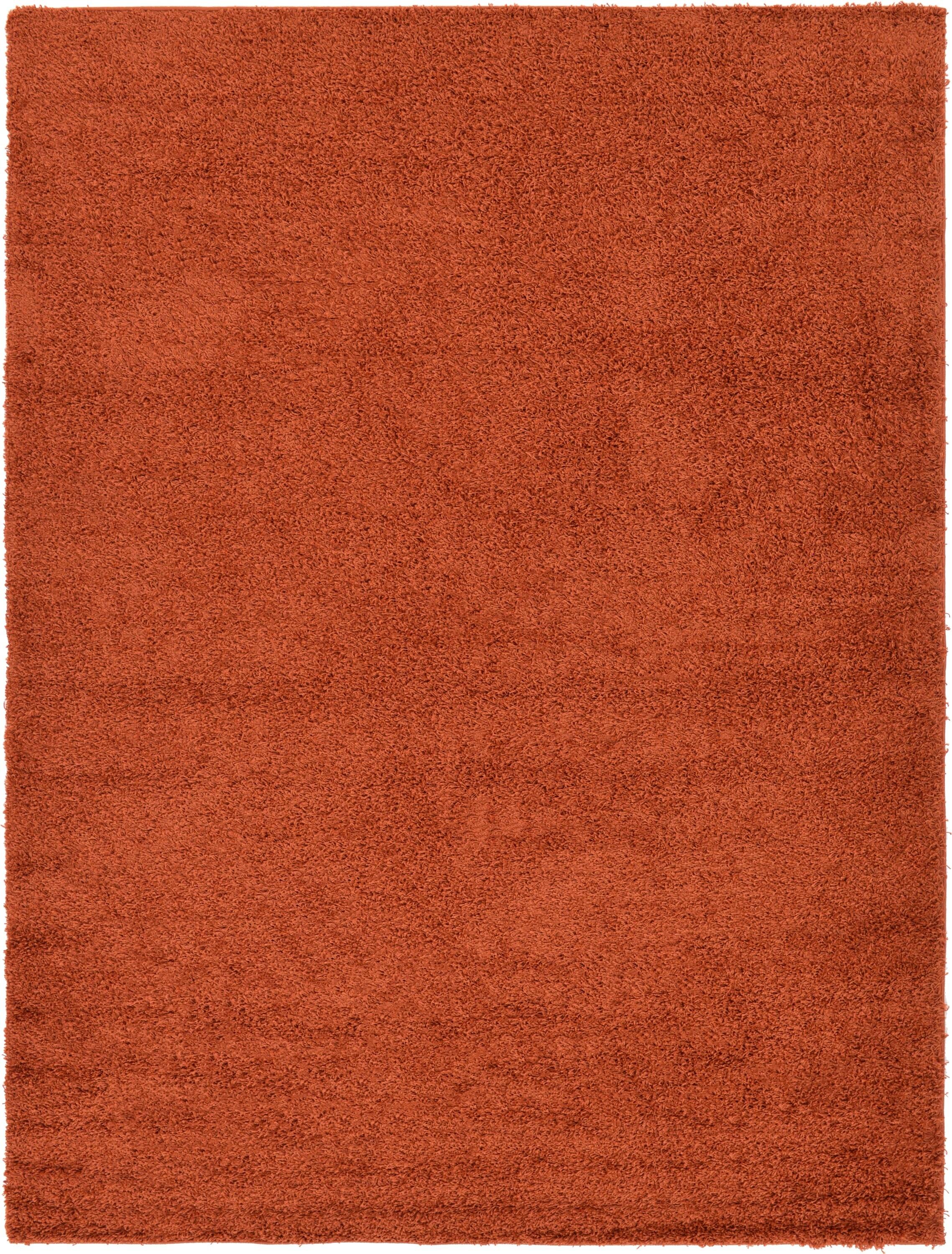 Unique Loom 8' 0 x 11' 0 Rectangle Solid Shag Terracotta Area Rug