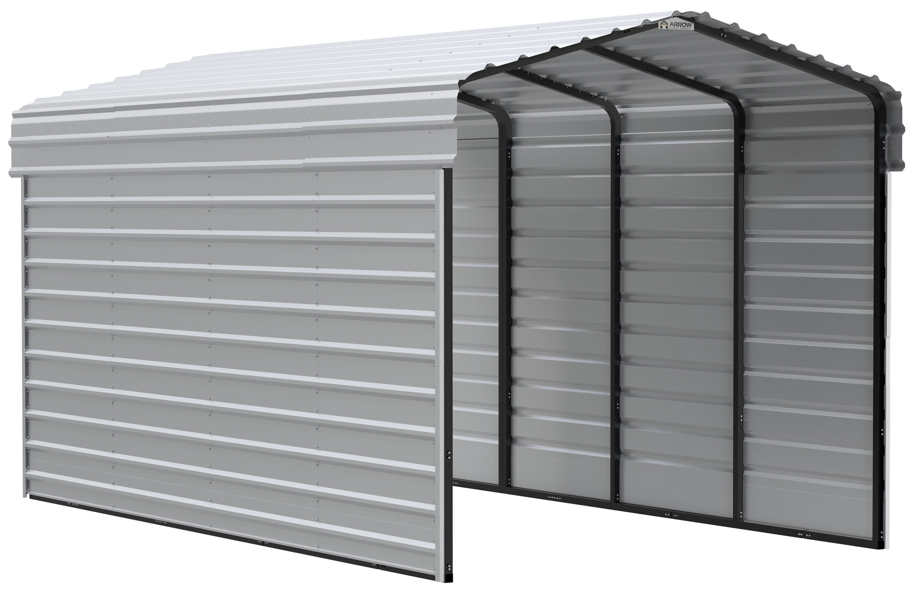 Arrow Arrow Steel Carport with 2 Side Wall Kits, 10x20x09