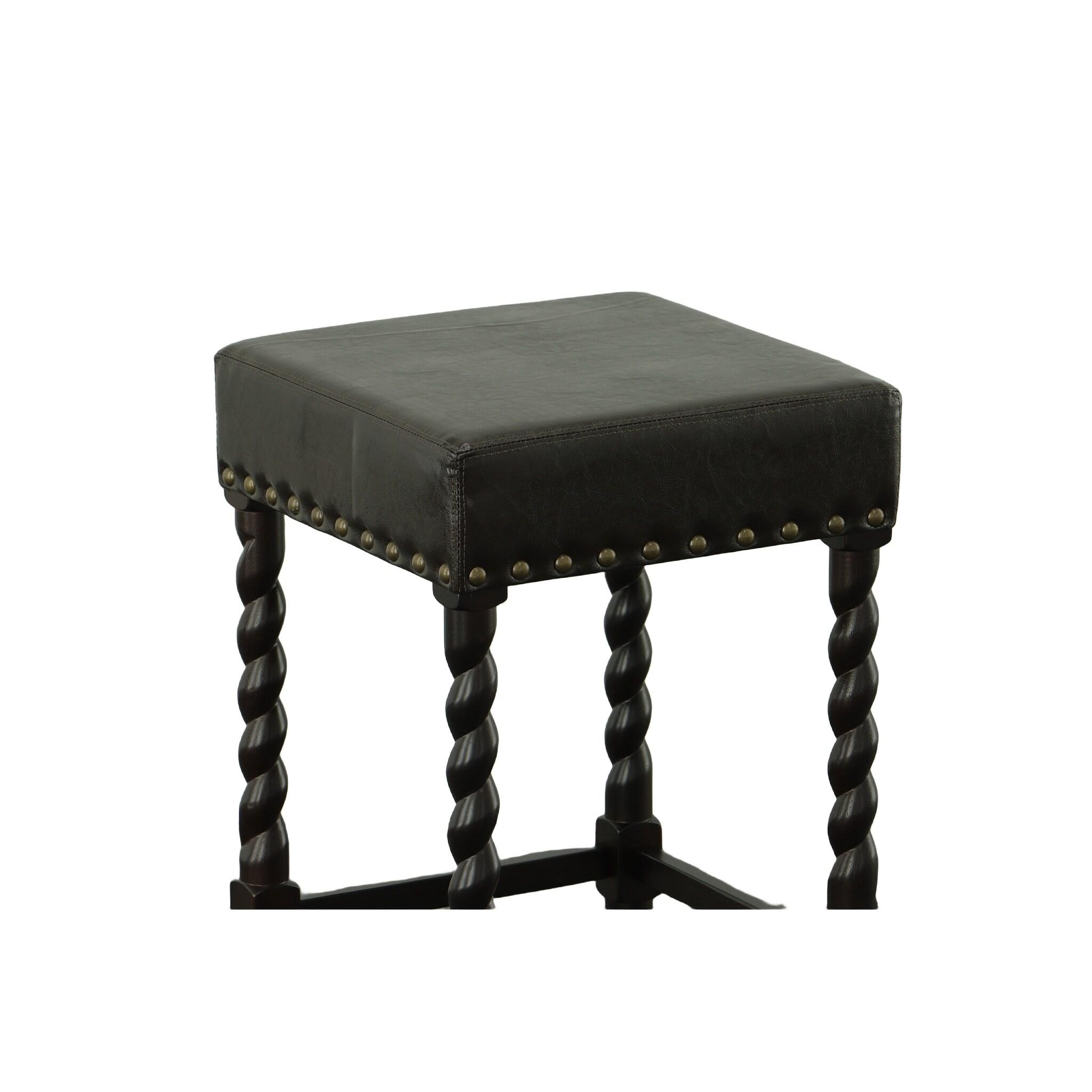 Carolina Living 24" Cadmus Counter Height Barstool Espresso and Table: Upholstered Vinyl, MDF Legs, Foam Fill