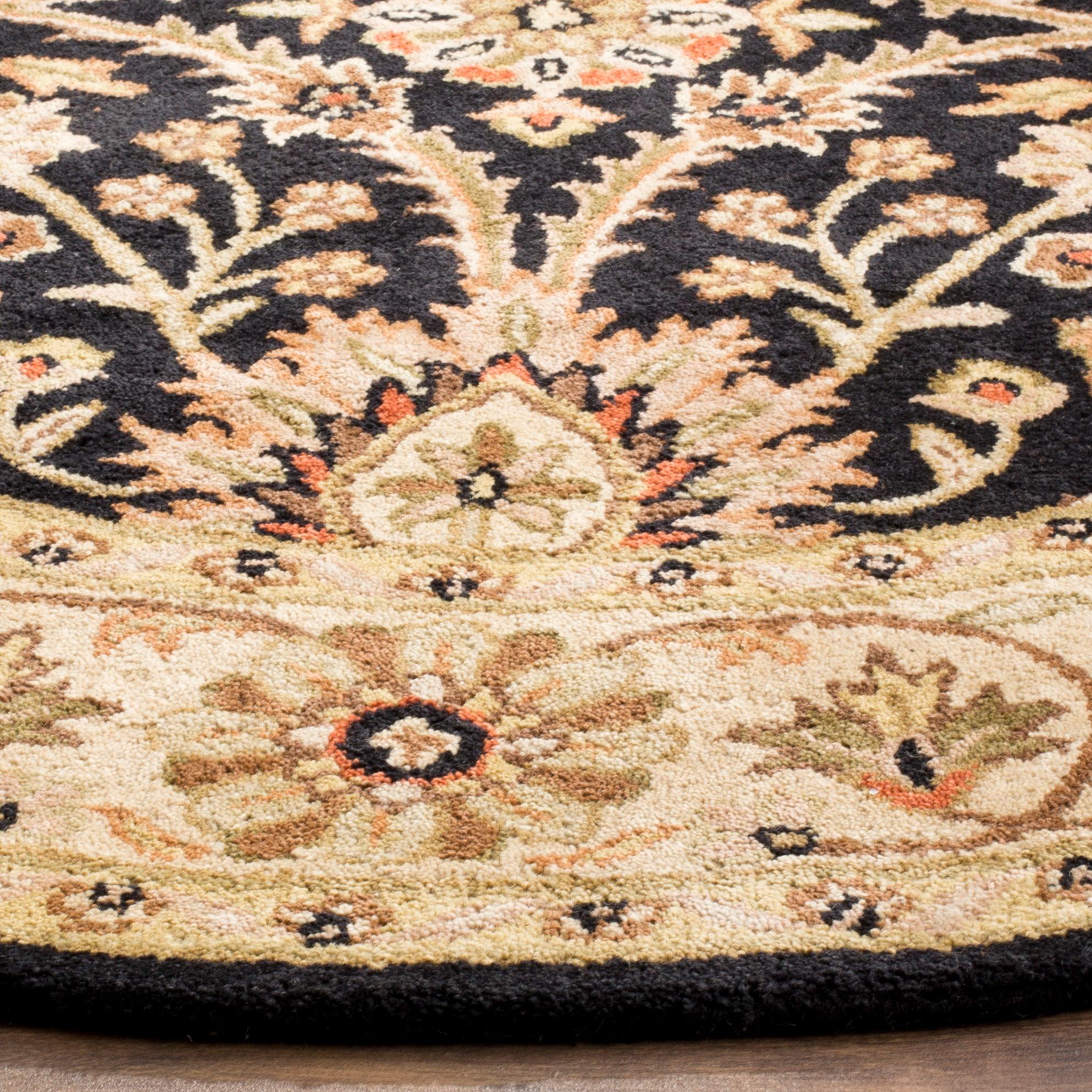 Antiquity AT249 Hand Tufted Area Rug - Black - 8' round - Safavieh.