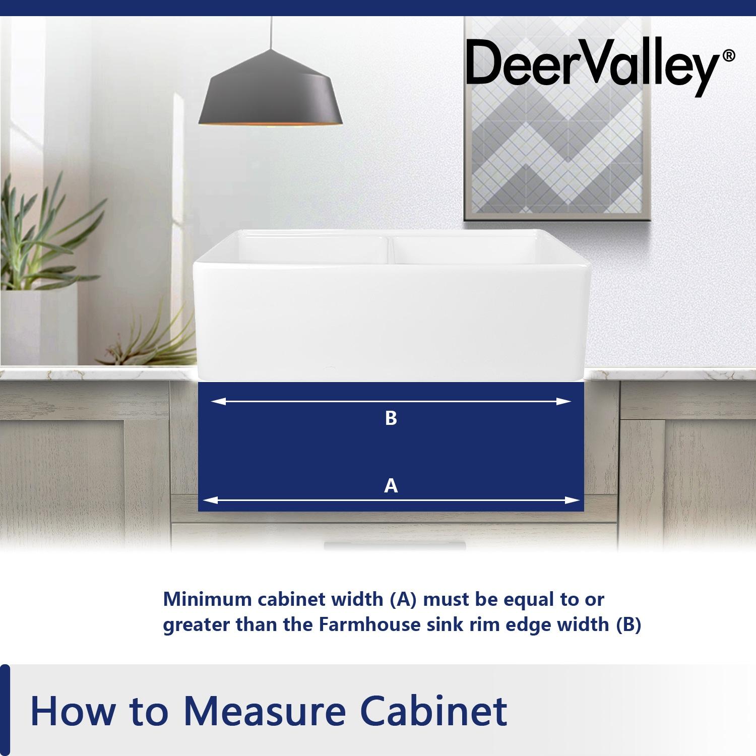 DeerValley 33" L X 20" W Double Basin Workstation Farmhouse Kitchen Sink With Sink Grid, Cutting Board And Dish-Drying Rack