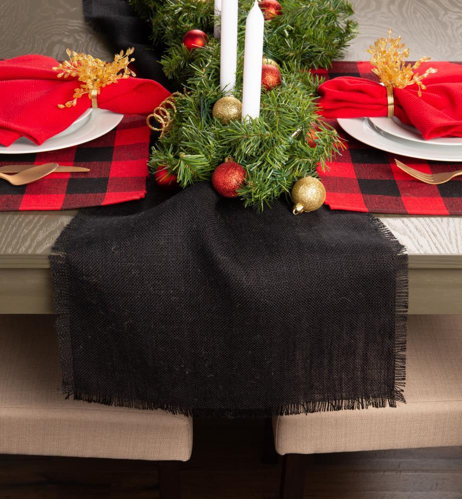 Design Imports Black Jute Table Runner 15X74